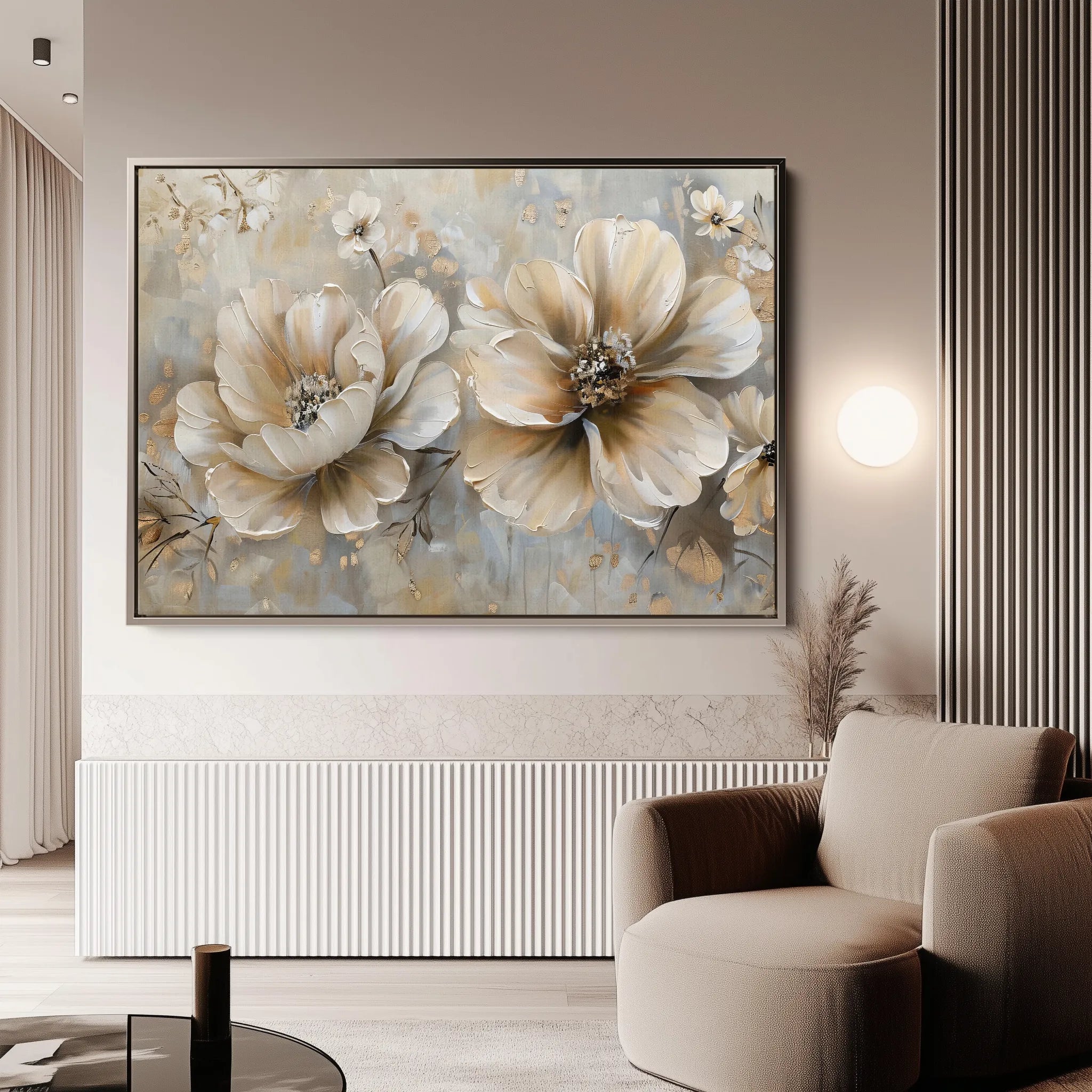 Floral 063 Canvas Art 60 x 40 cm / Black