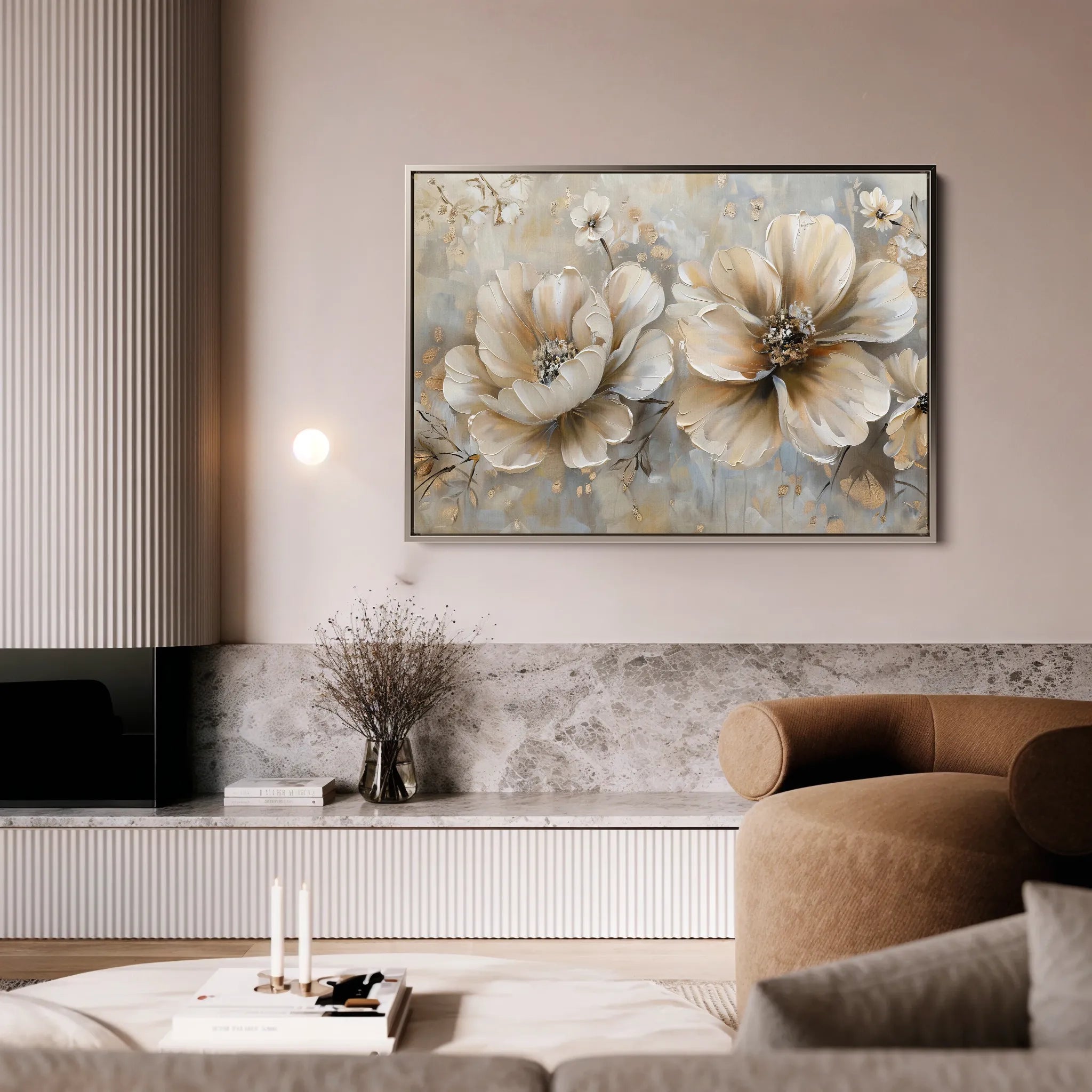 Floral 063 Canvas Art 60 x 40 cm / Black