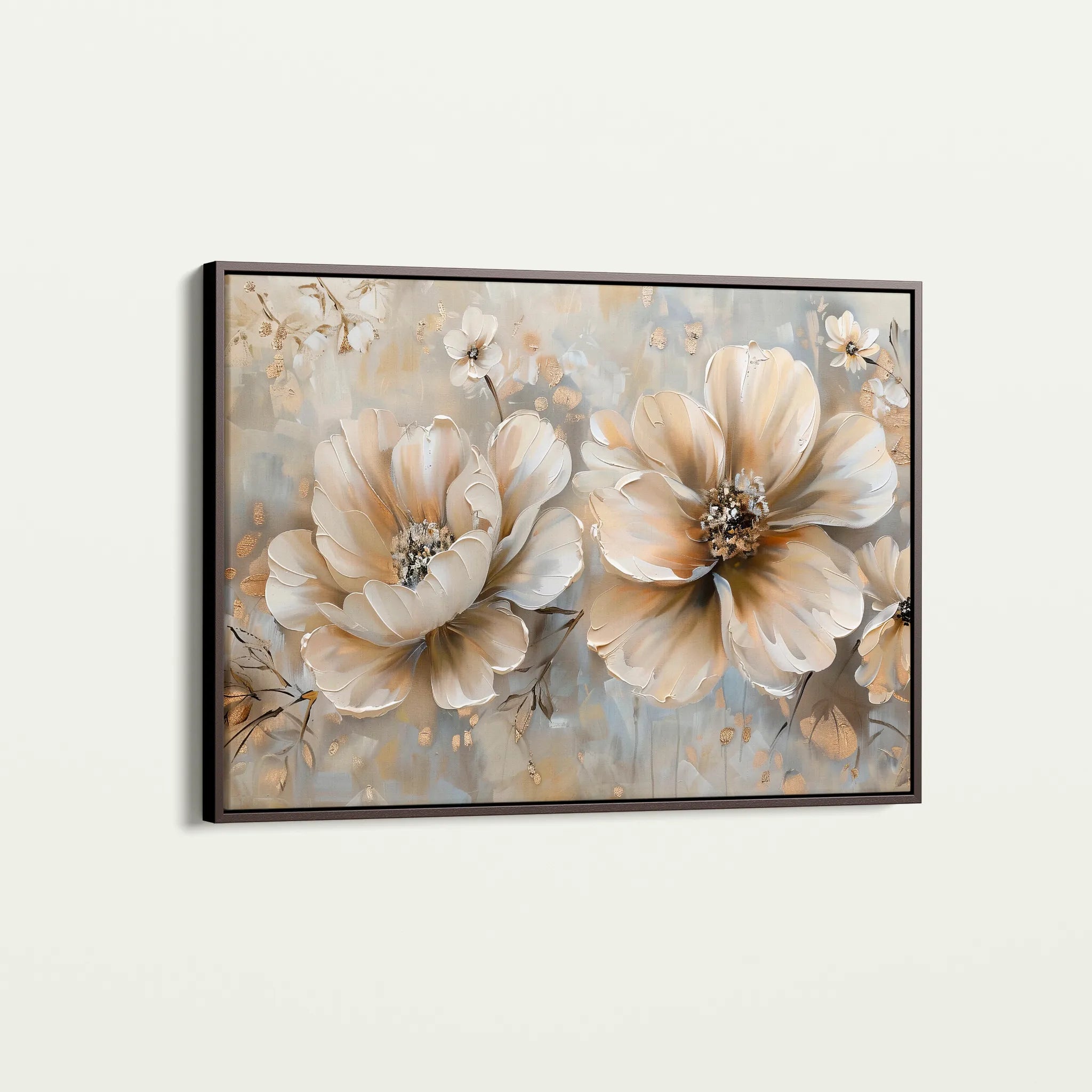 Floral 063 Canvas Art 60 x 40 cm / Black