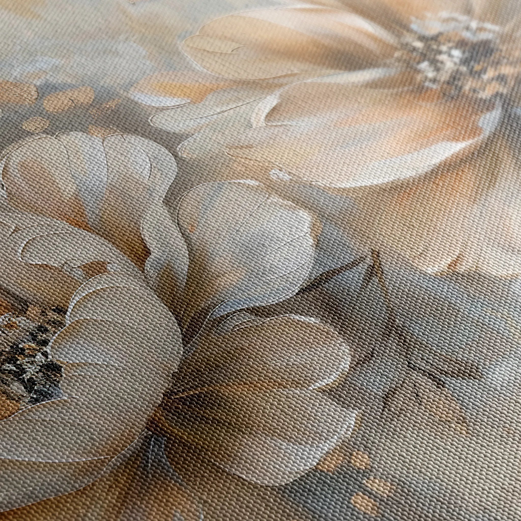 Floral 063 Canvas Art 60 x 40 cm / Black