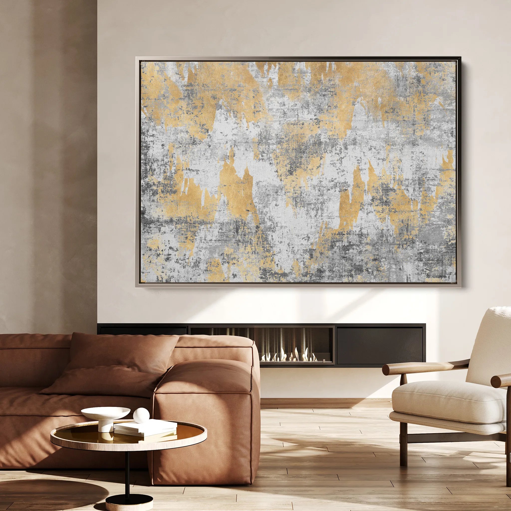 Abstract 064 Canvas Art 60 x 40 cm / Black