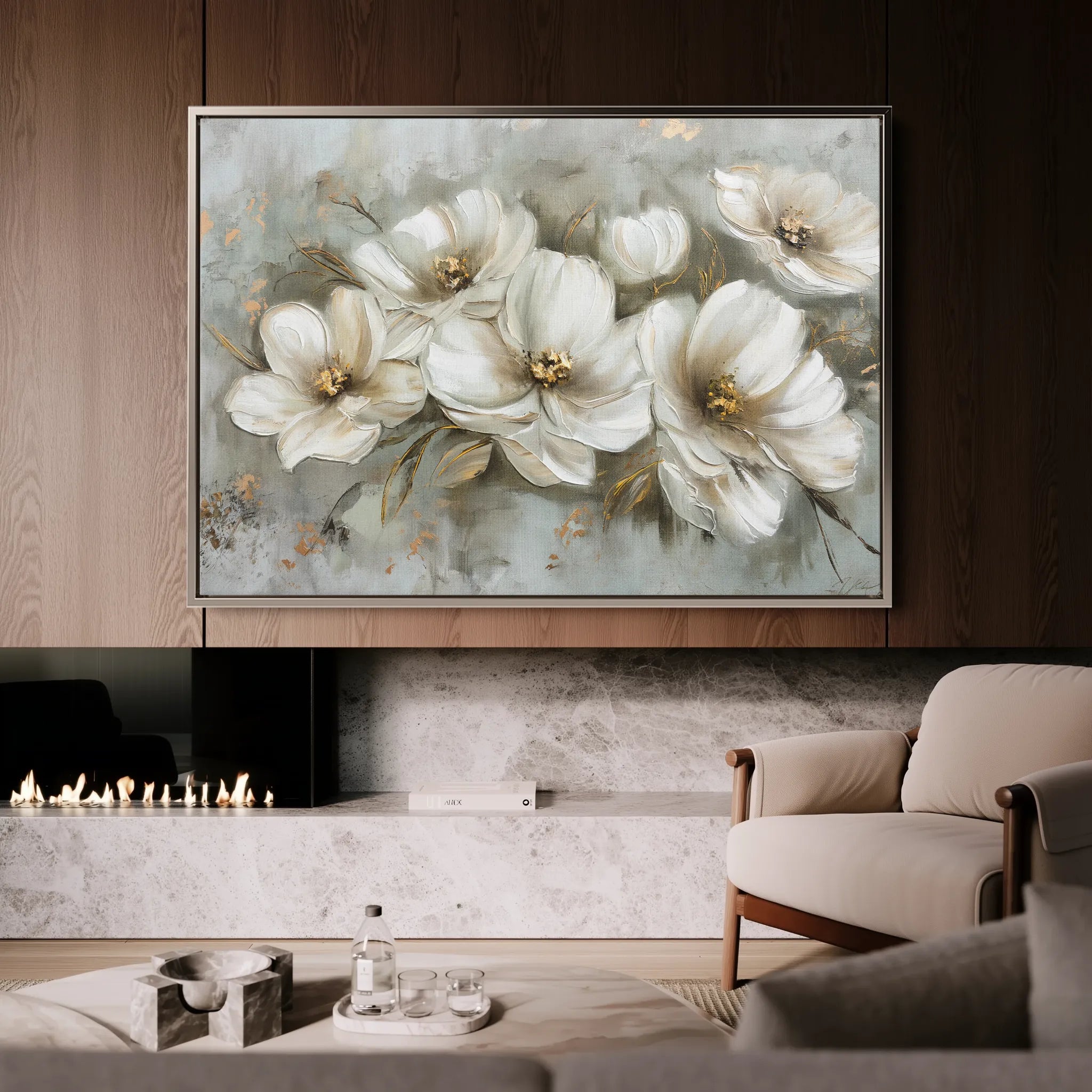 Floral 064 Canvas Art 60 x 40 cm / Black