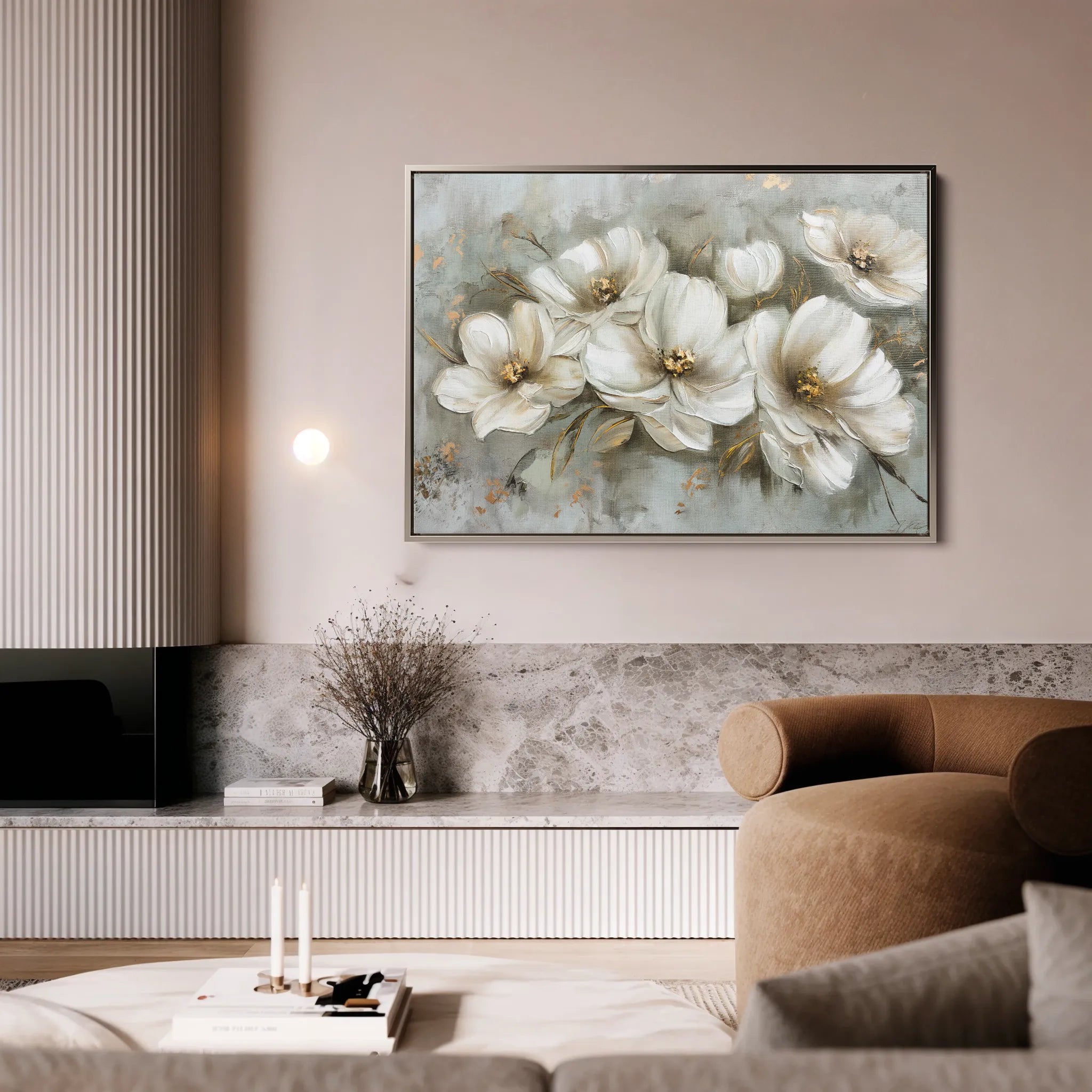 Floral 064 Canvas Art 60 x 40 cm / Black