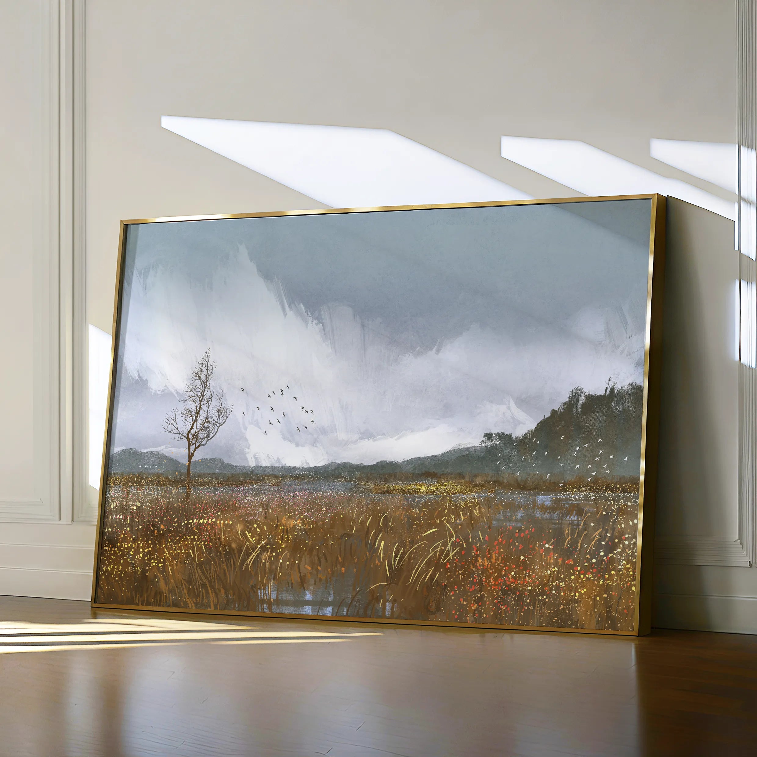 Landscape 064 Canvas Art 60 x 40 cm / Black