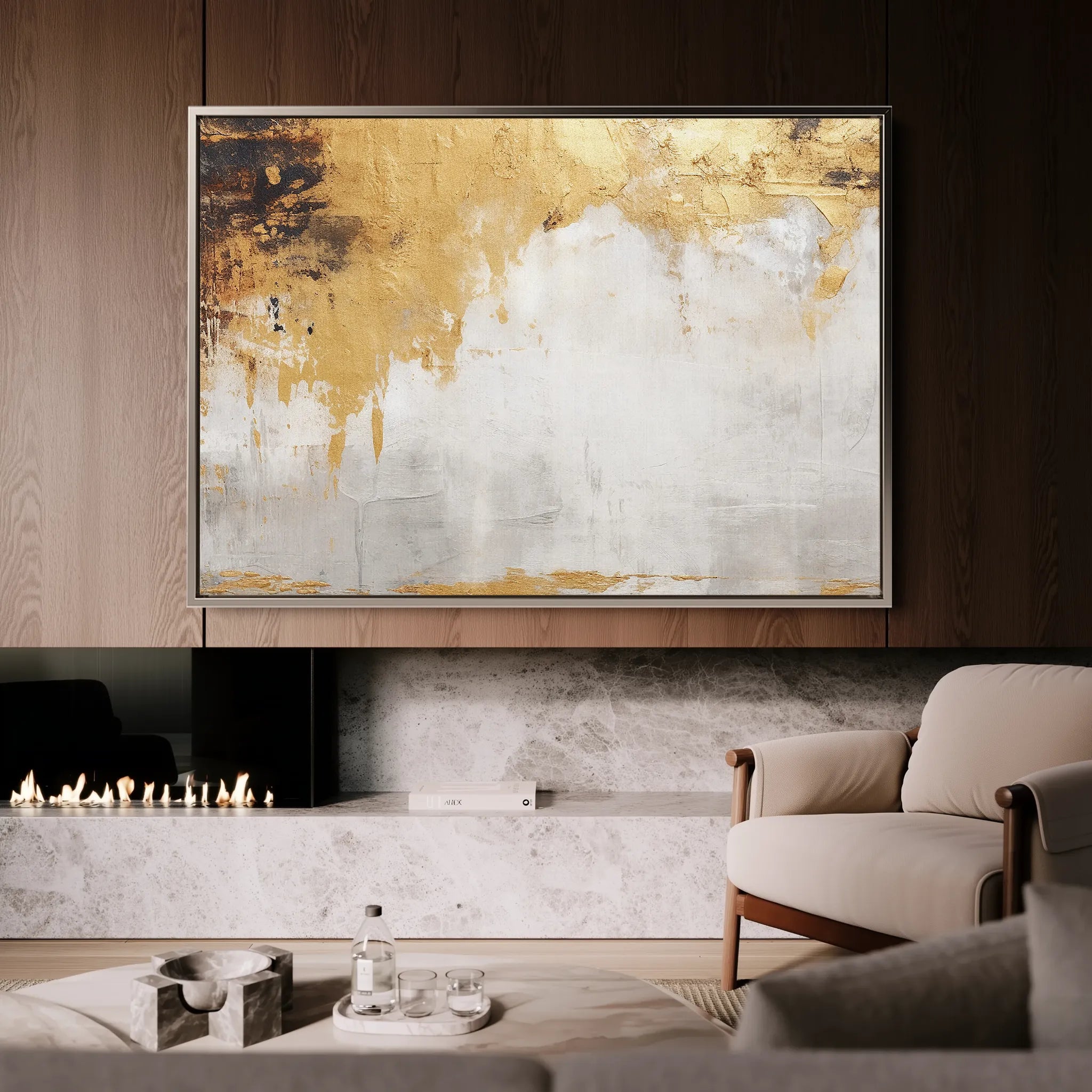 Abstract 066 Canvas Art 60 x 40 cm / Black
