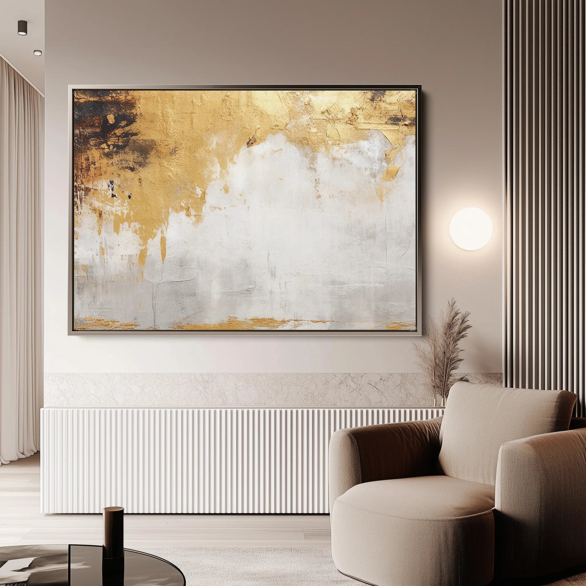 Abstract 066 Canvas Art 60 x 40 cm / Black
