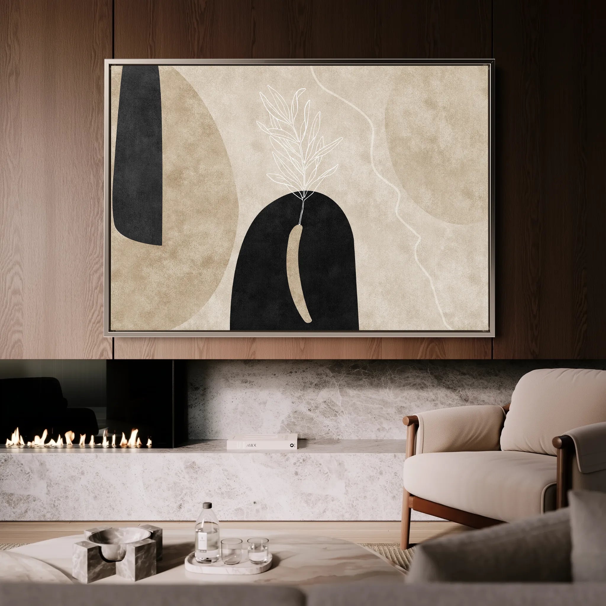 Boho 066 Canvas Art 60 x 40 cm / Black