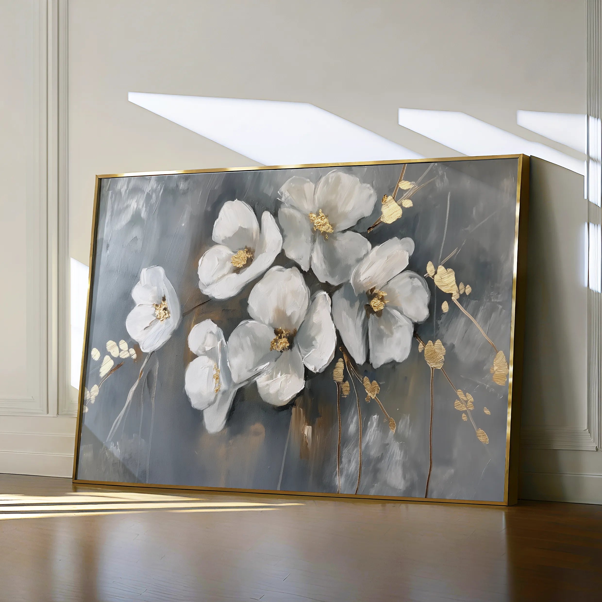 Floral 066 Canvas Art 60 x 40 cm / Black