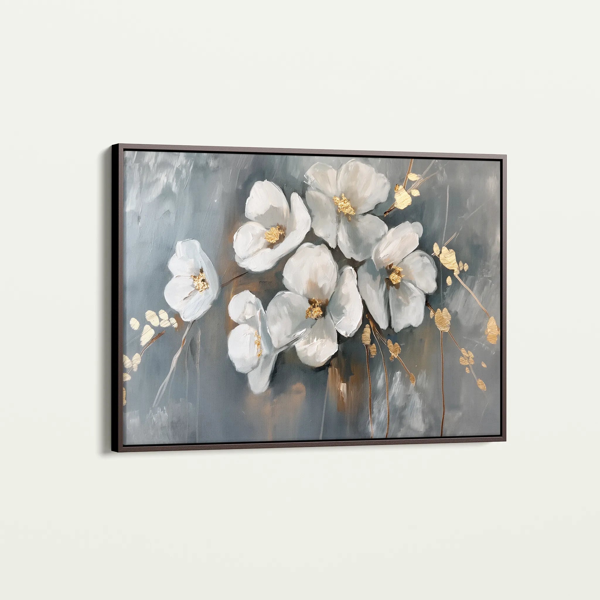 Floral 066 Canvas Art 60 x 40 cm / Black