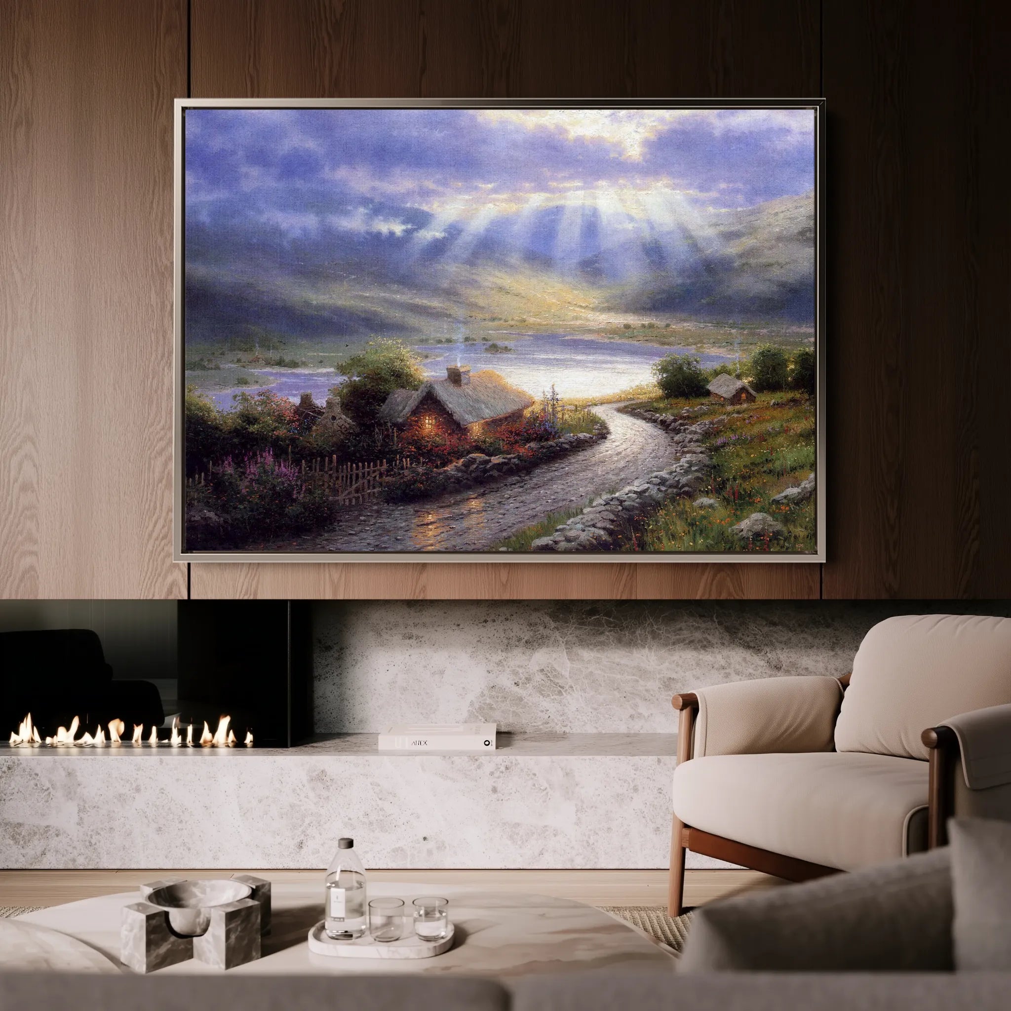 Landscape 066 Canvas Art 60 x 40 cm / Black