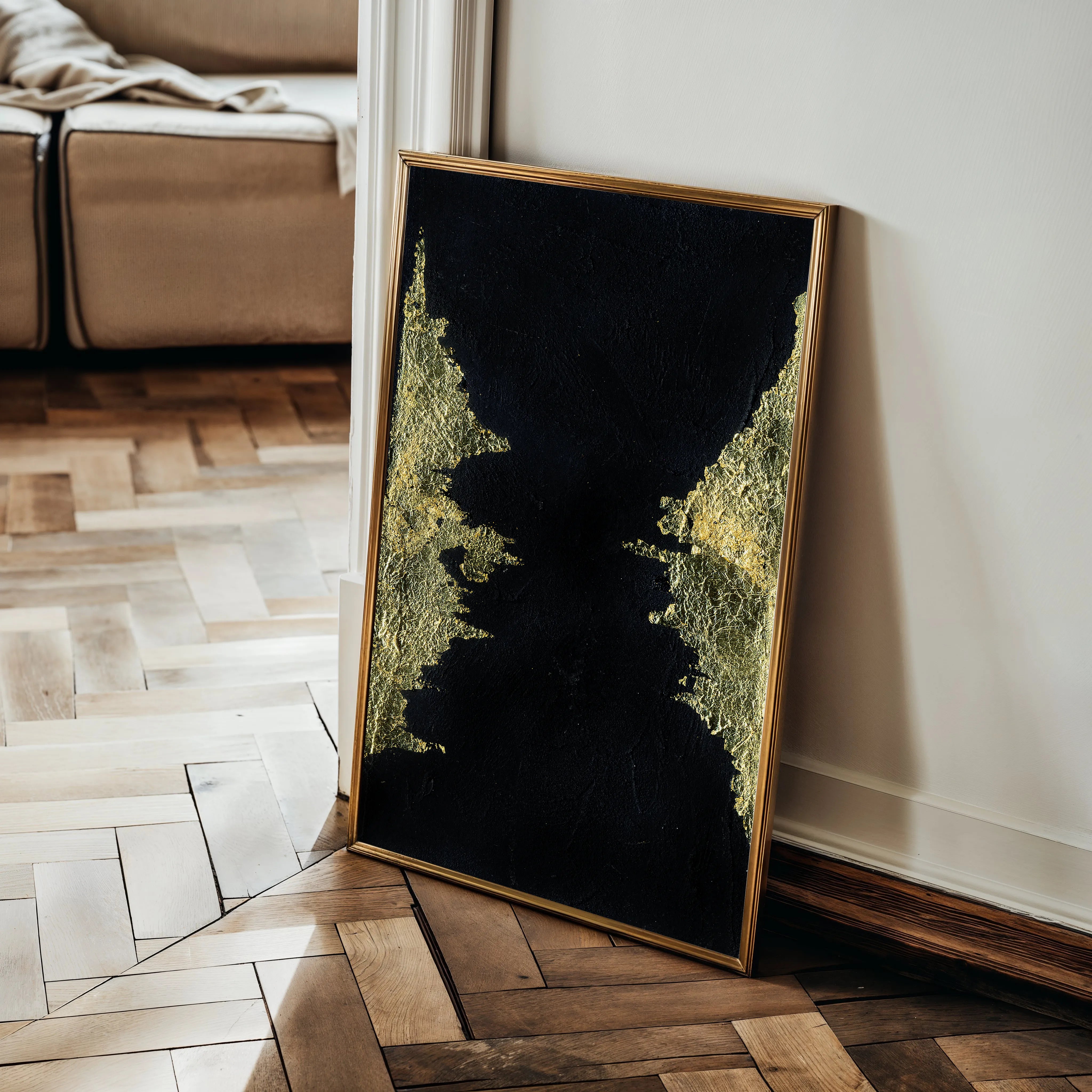 Abstract 067 Canvas Art 60 x 40 cm / Black
