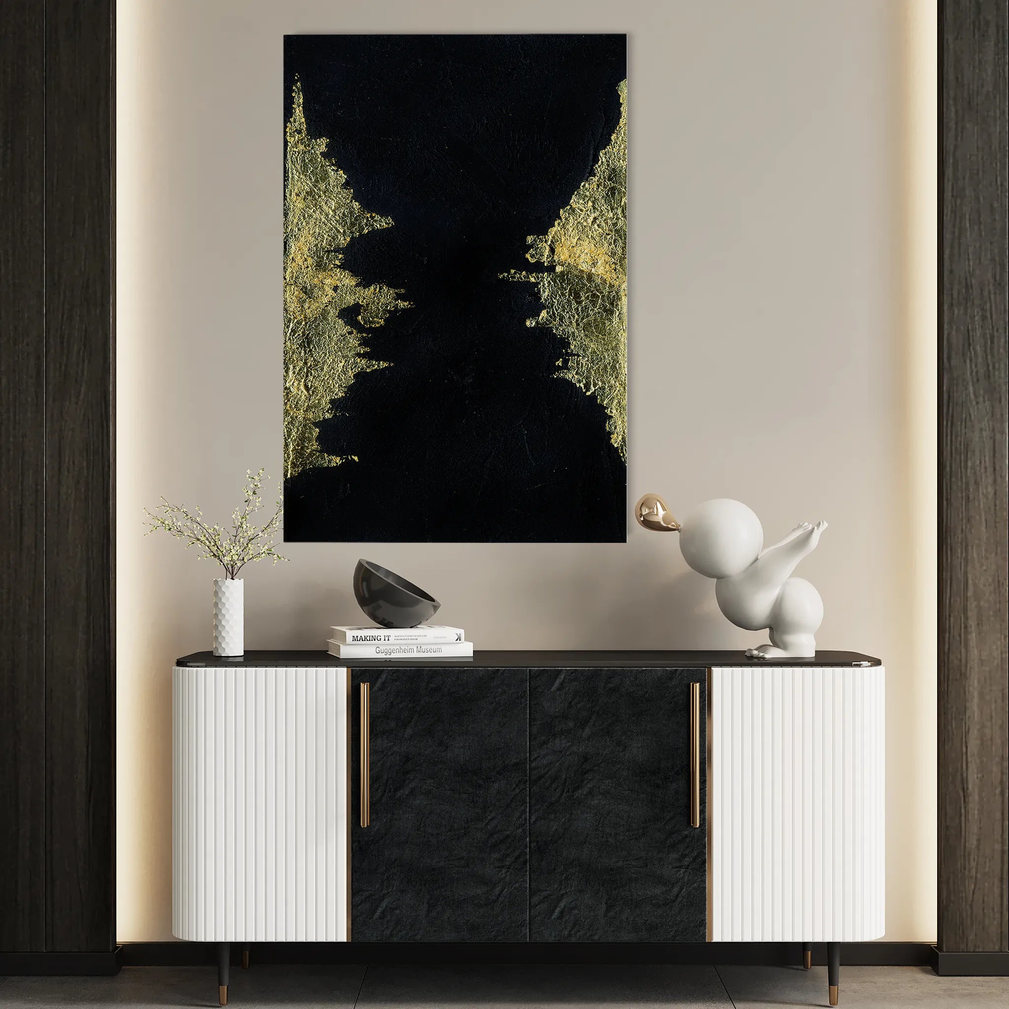 Abstract 067 Canvas Art 60 x 40 cm / Black
