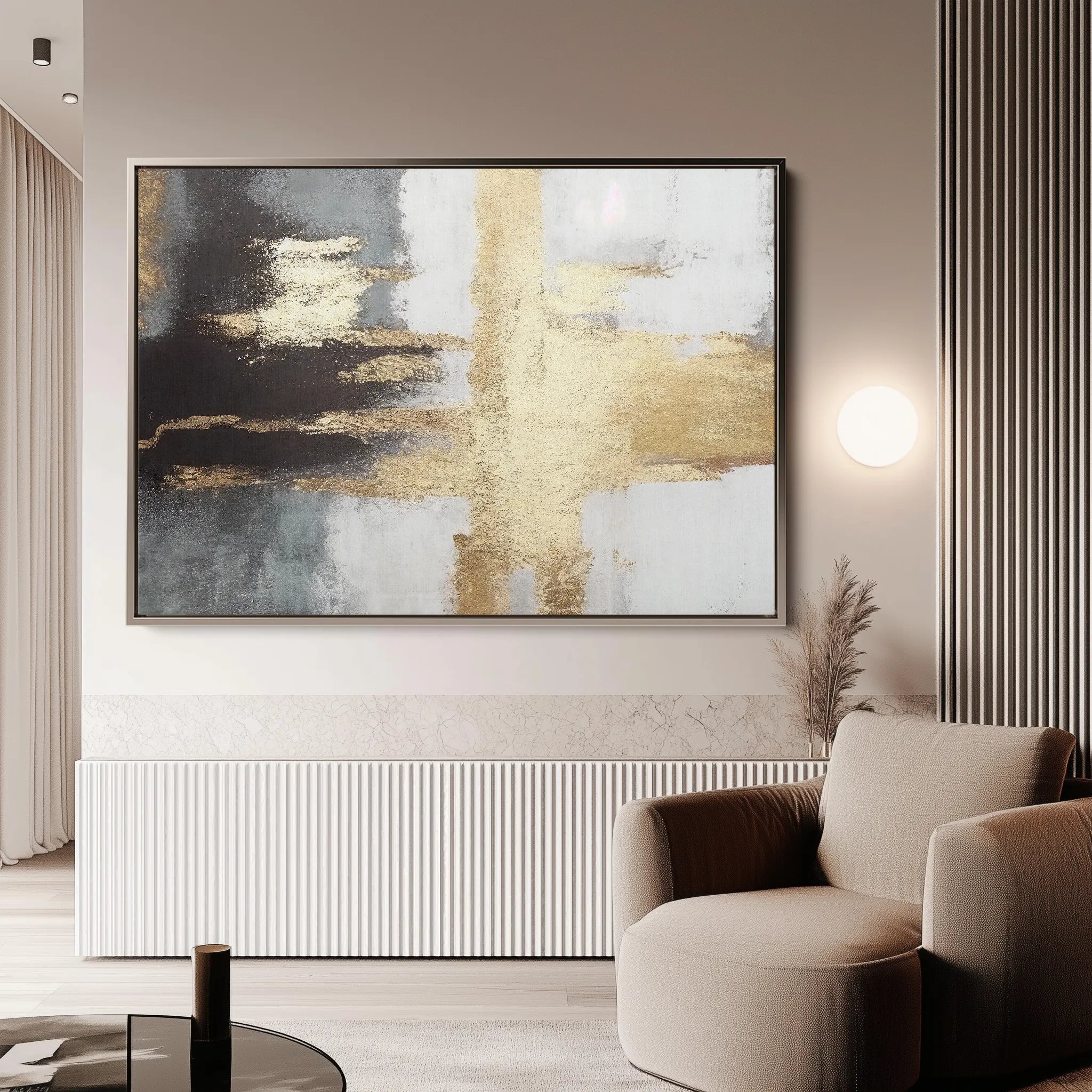 Abstract 068 Canvas Art 60 x 40 cm / Black