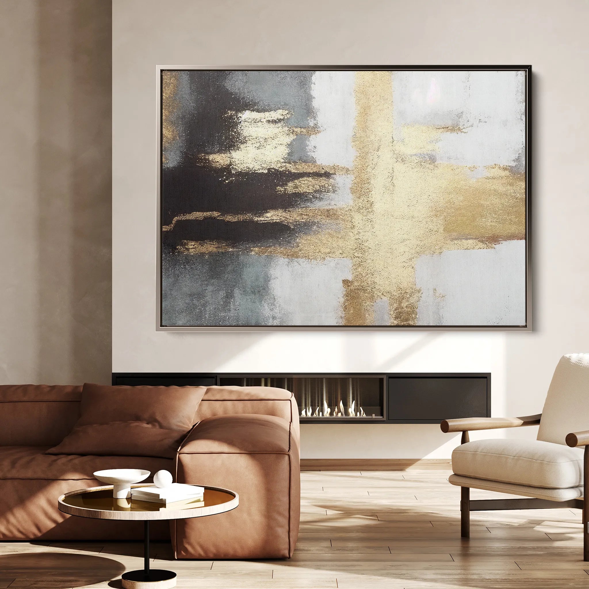Abstract 068 Canvas Art 60 x 40 cm / Black