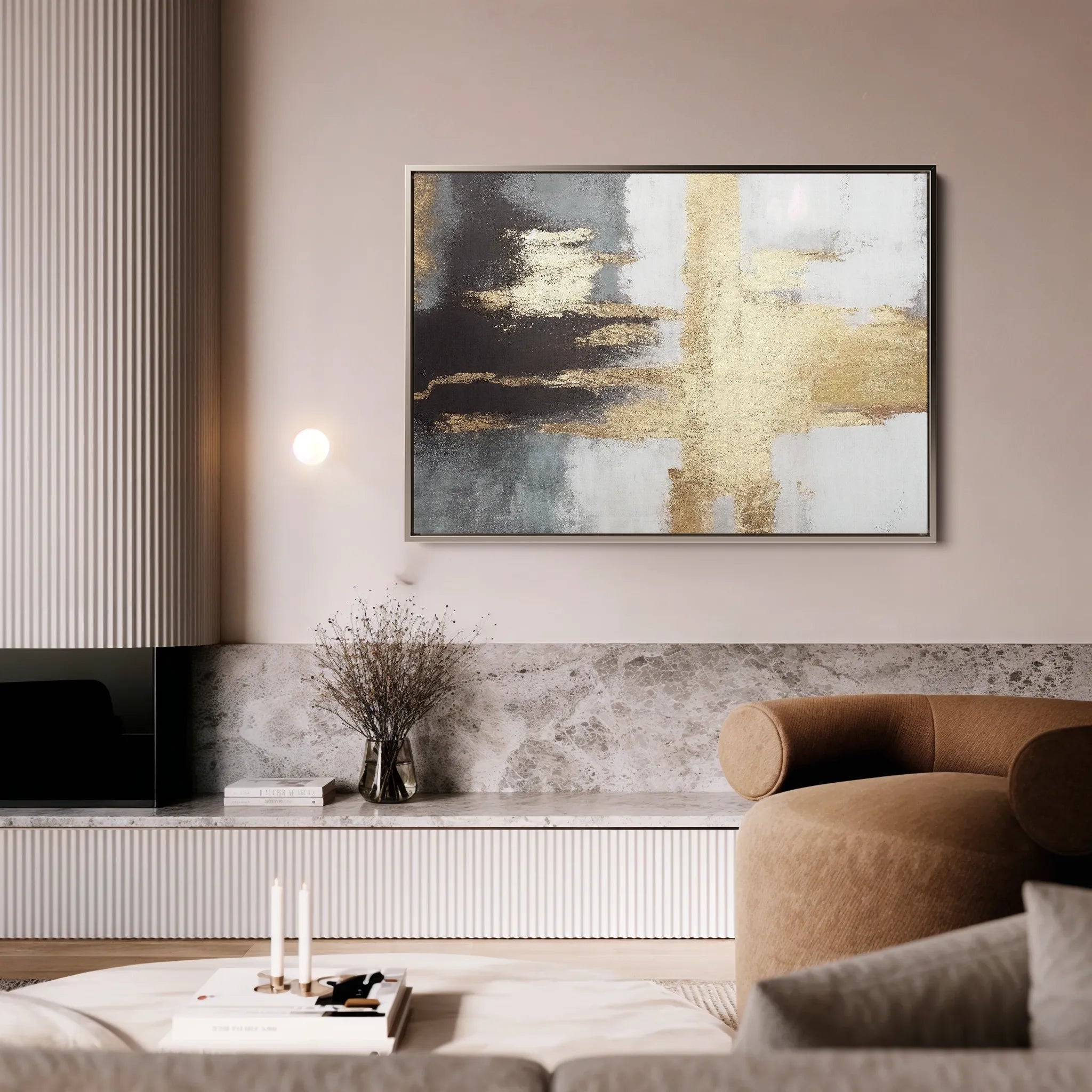 Abstract 068 Canvas Art 60 x 40 cm / Black