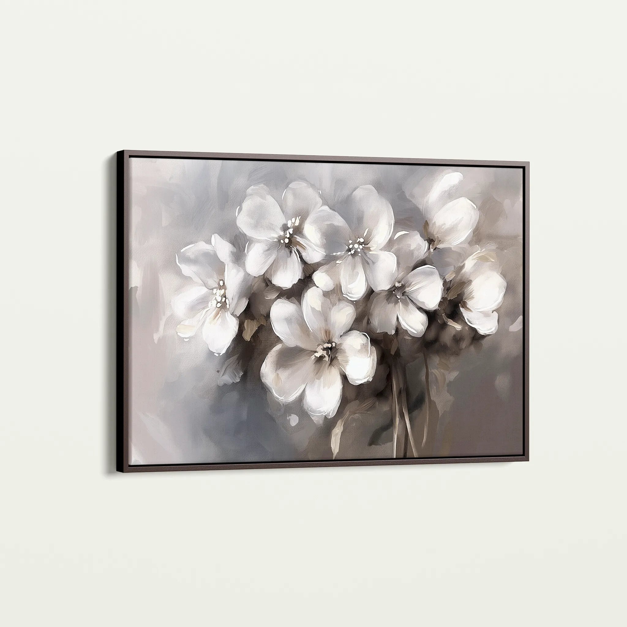Floral 068 Canvas Art 60 x 40 cm / Black