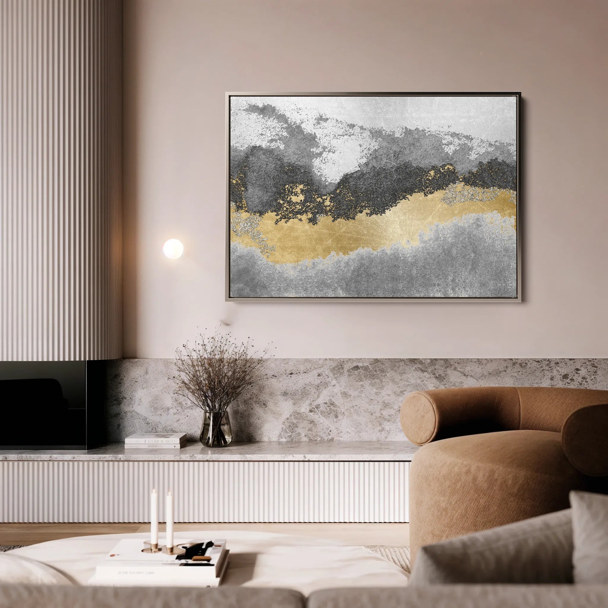 Abstract 070 Canvas Art 60 x 40 cm / Black
