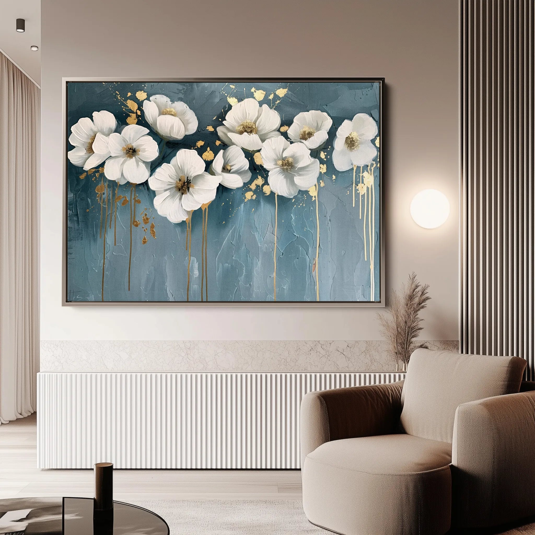 Floral 070 Canvas Art 60 x 40 cm / Black