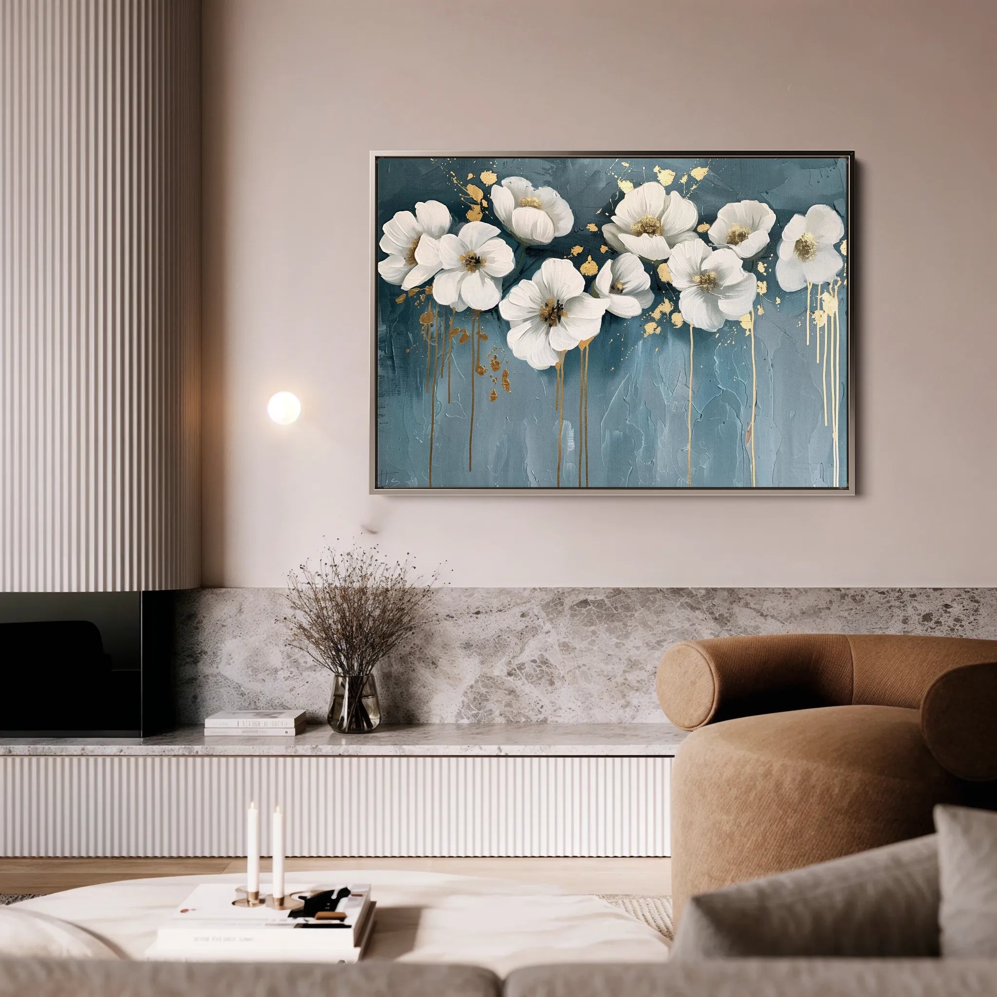 Floral 070 Canvas Art 60 x 40 cm / Black