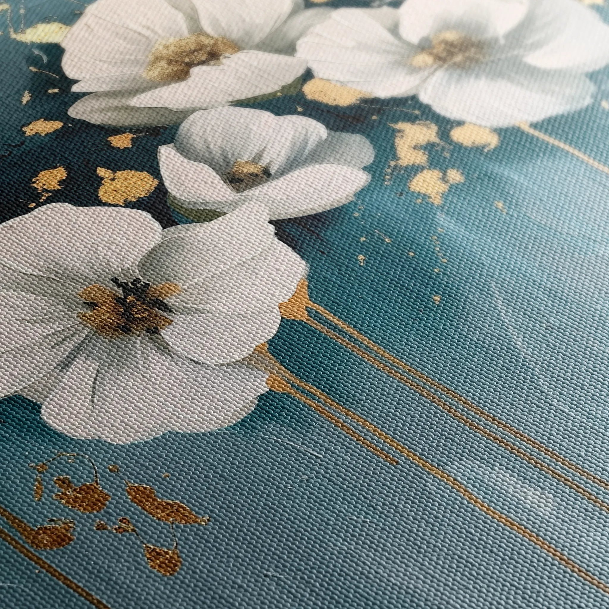 Floral 070 Canvas Art 60 x 40 cm / Black