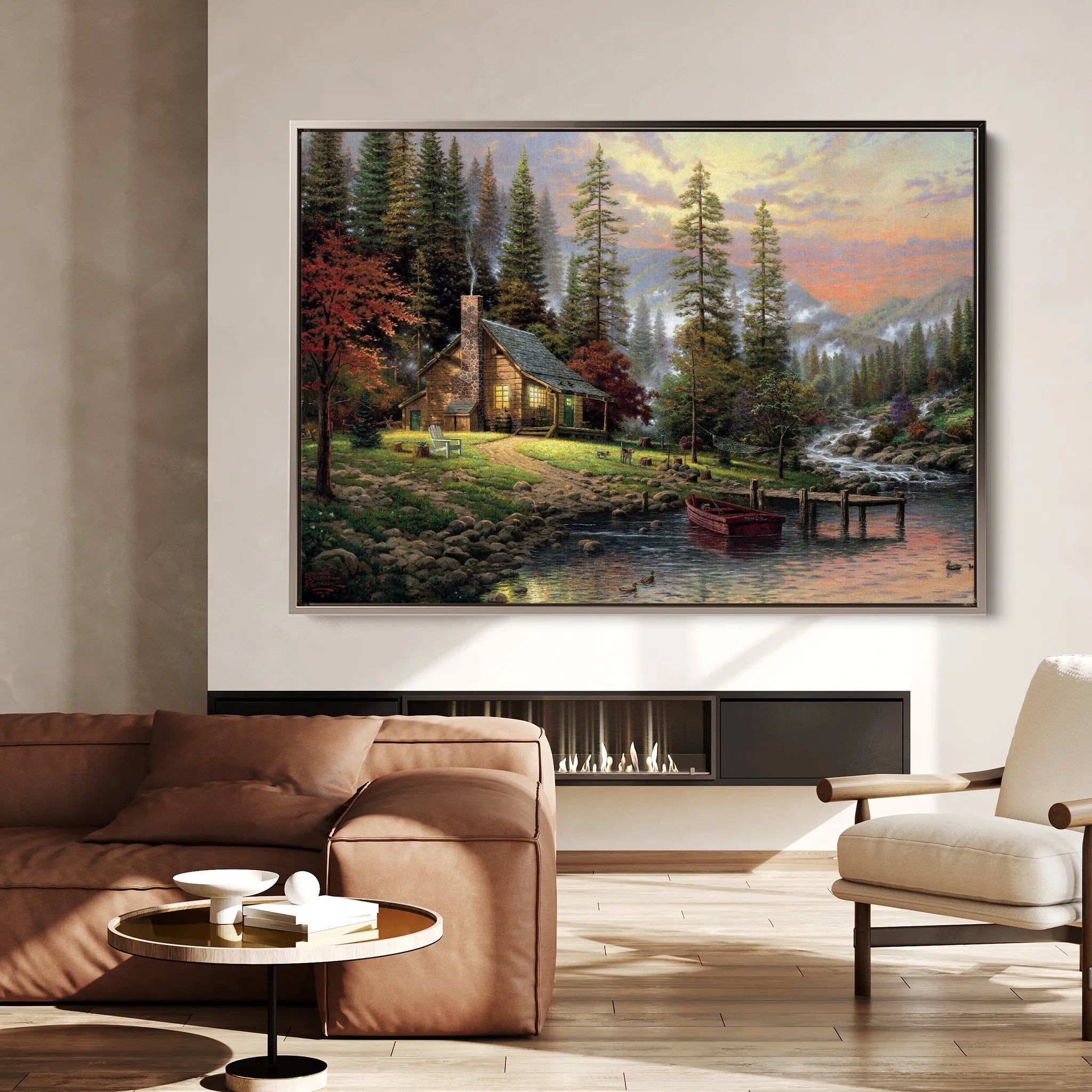 Landscape 070 Canvas Art 60 x 40 cm / Black