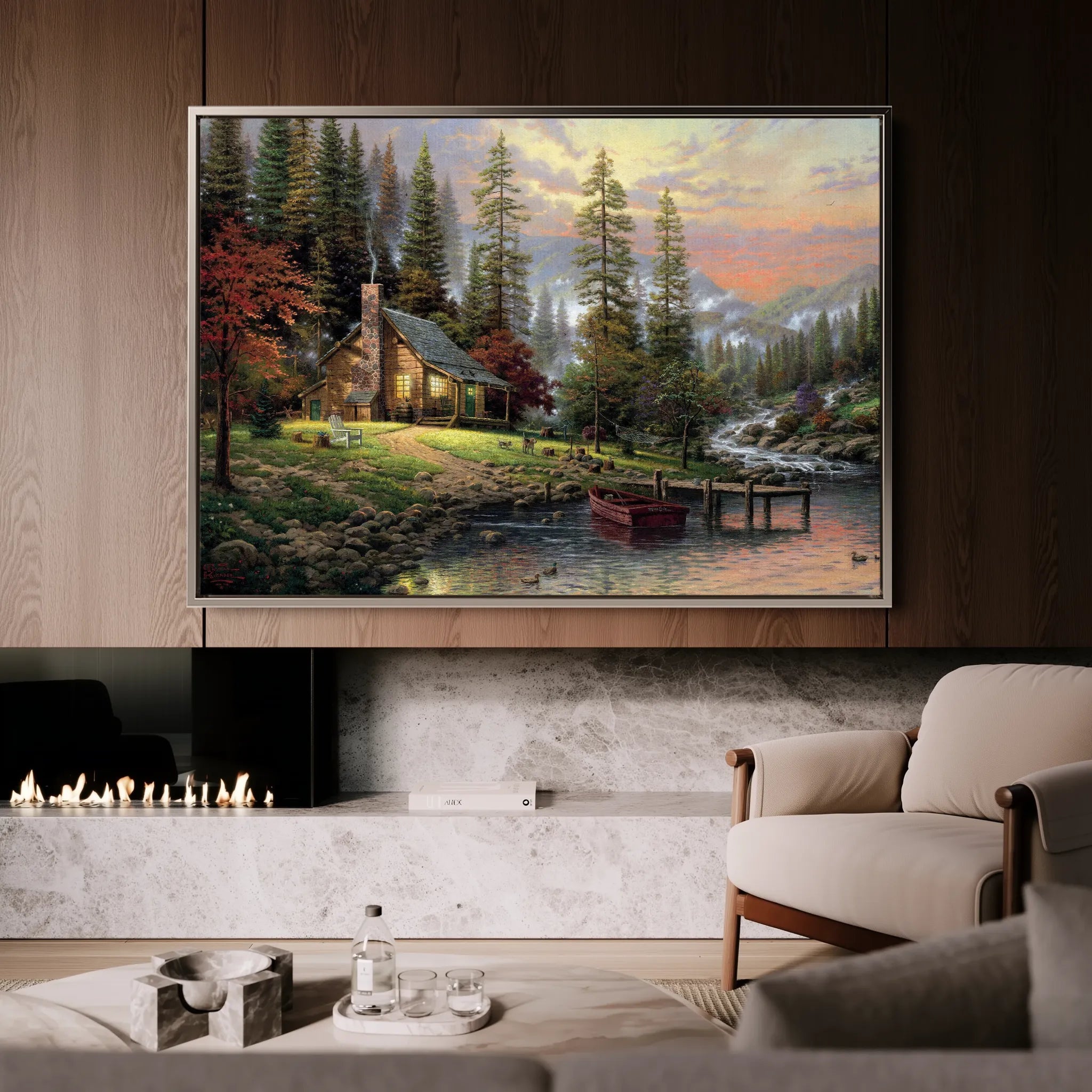 Landscape 070 Canvas Art 60 x 40 cm / Black