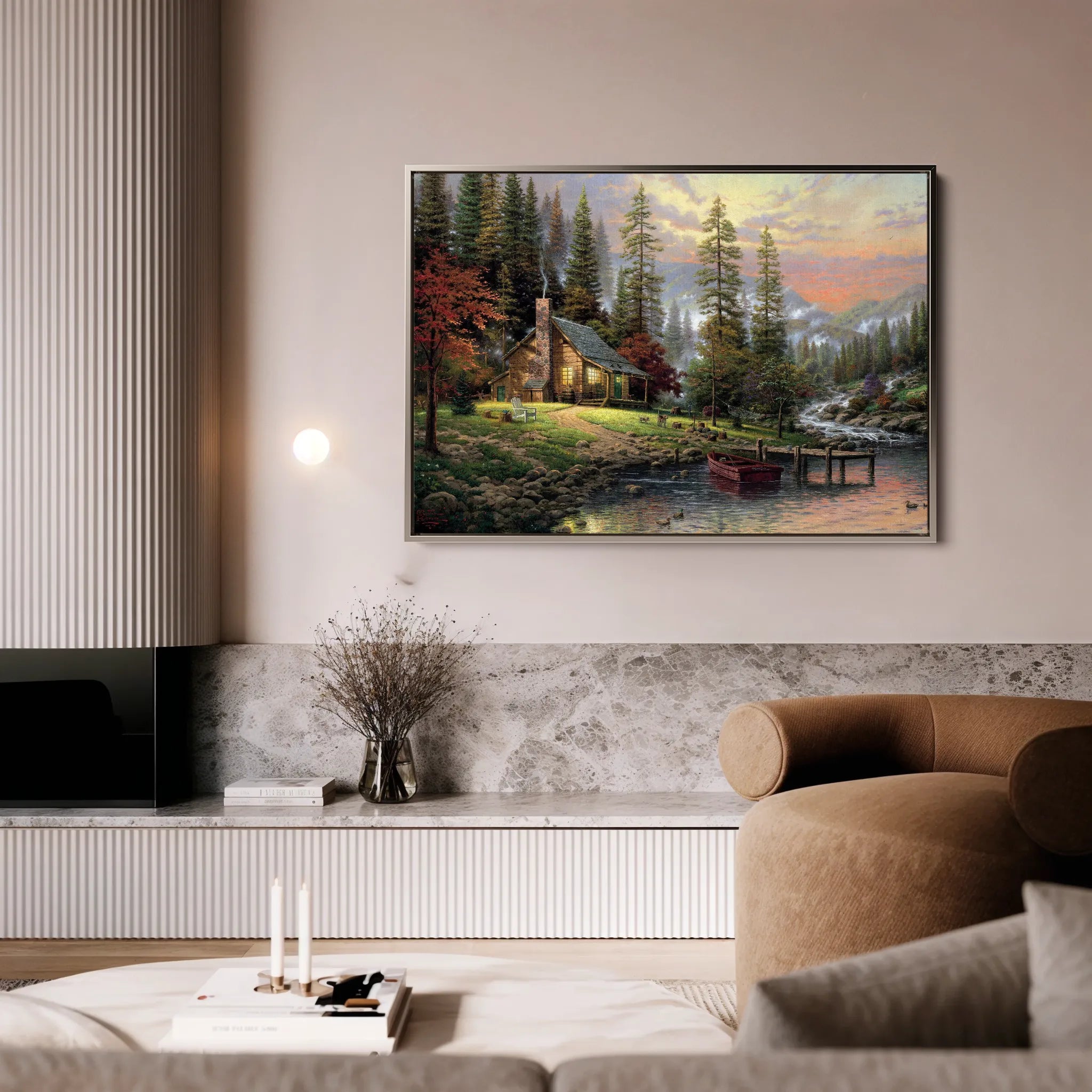 Landscape 070 Canvas Art 60 x 40 cm / Black