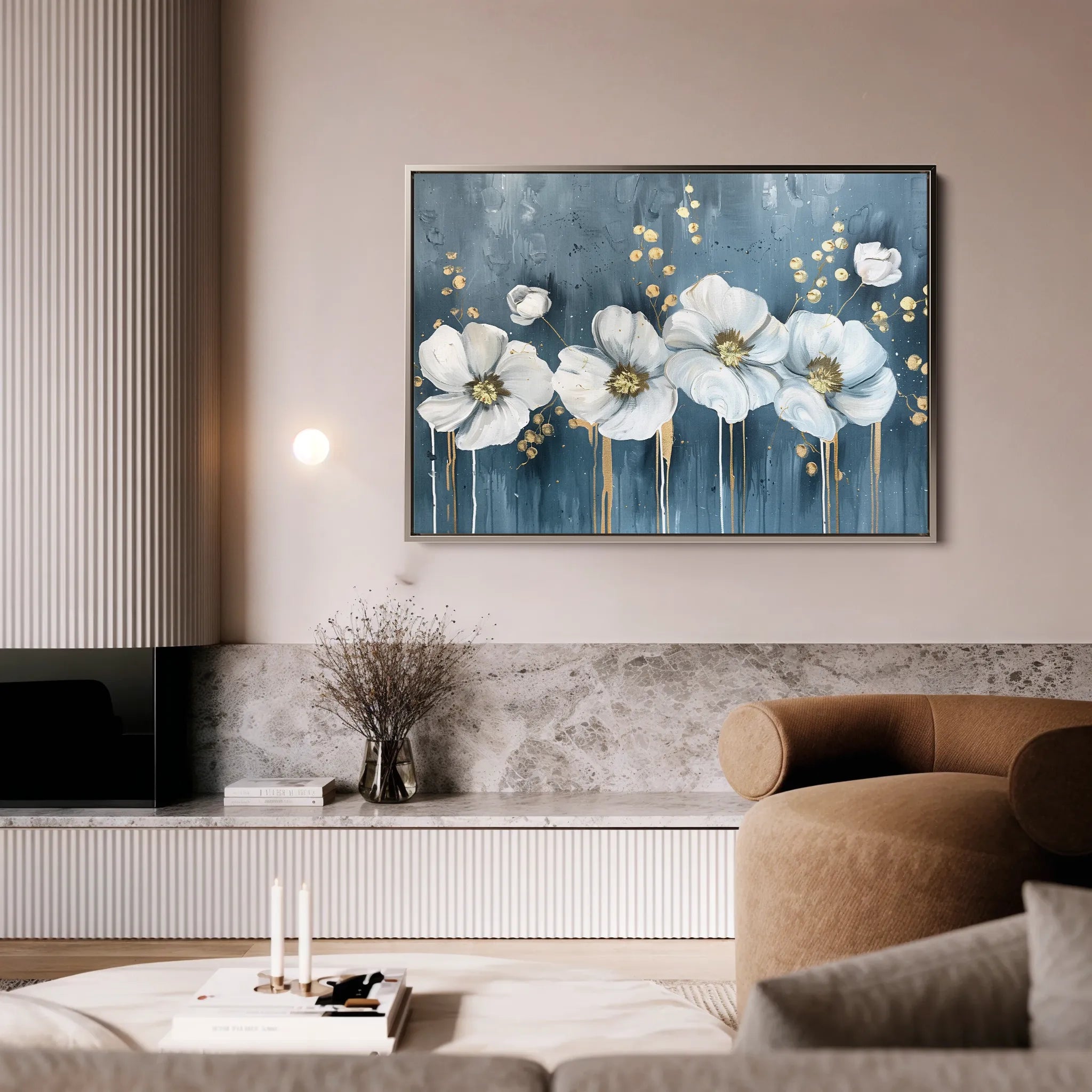Floral 071 Canvas Art 60 x 40 cm / Black