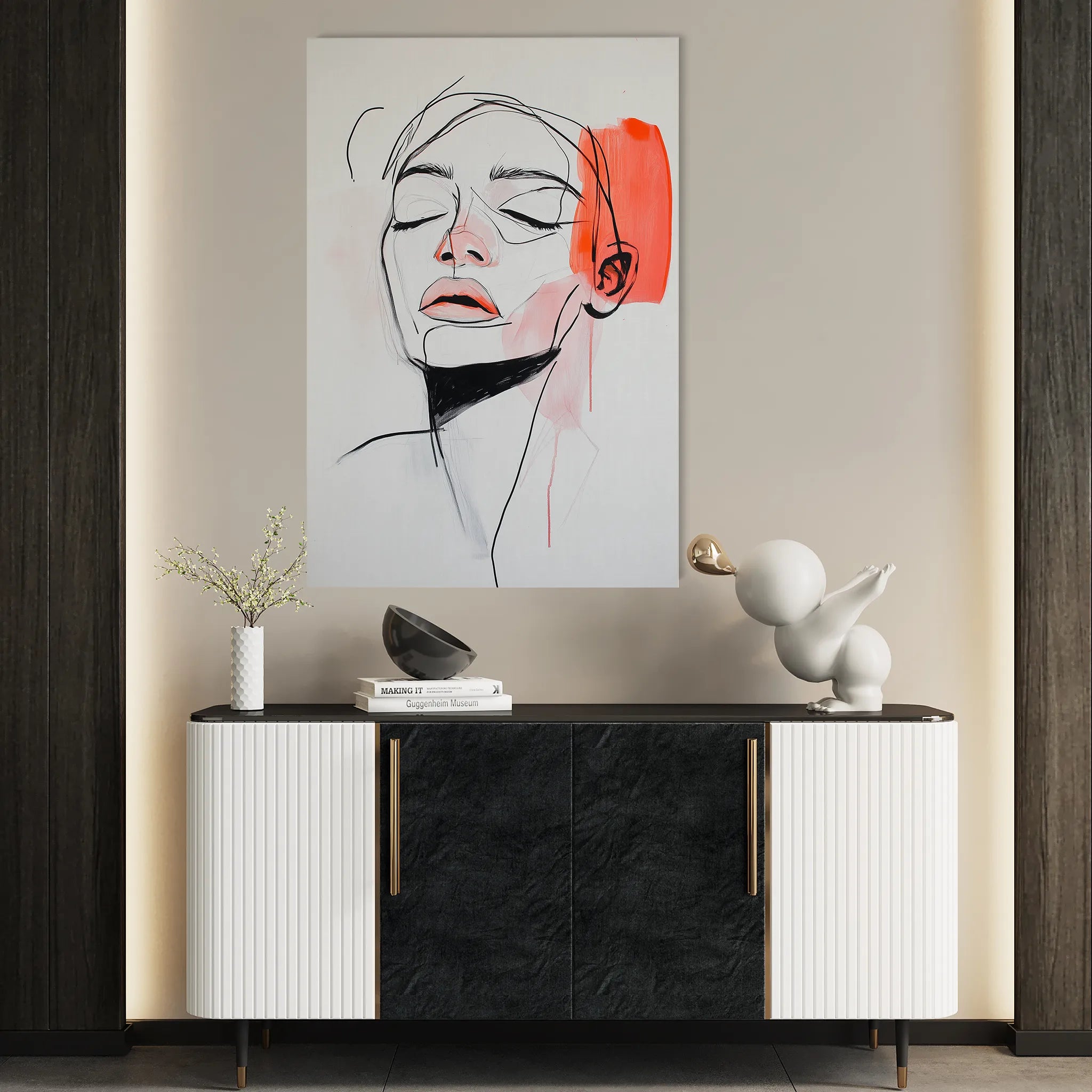 Portrait 071 Canvas Art 60 x 40 cm / Black