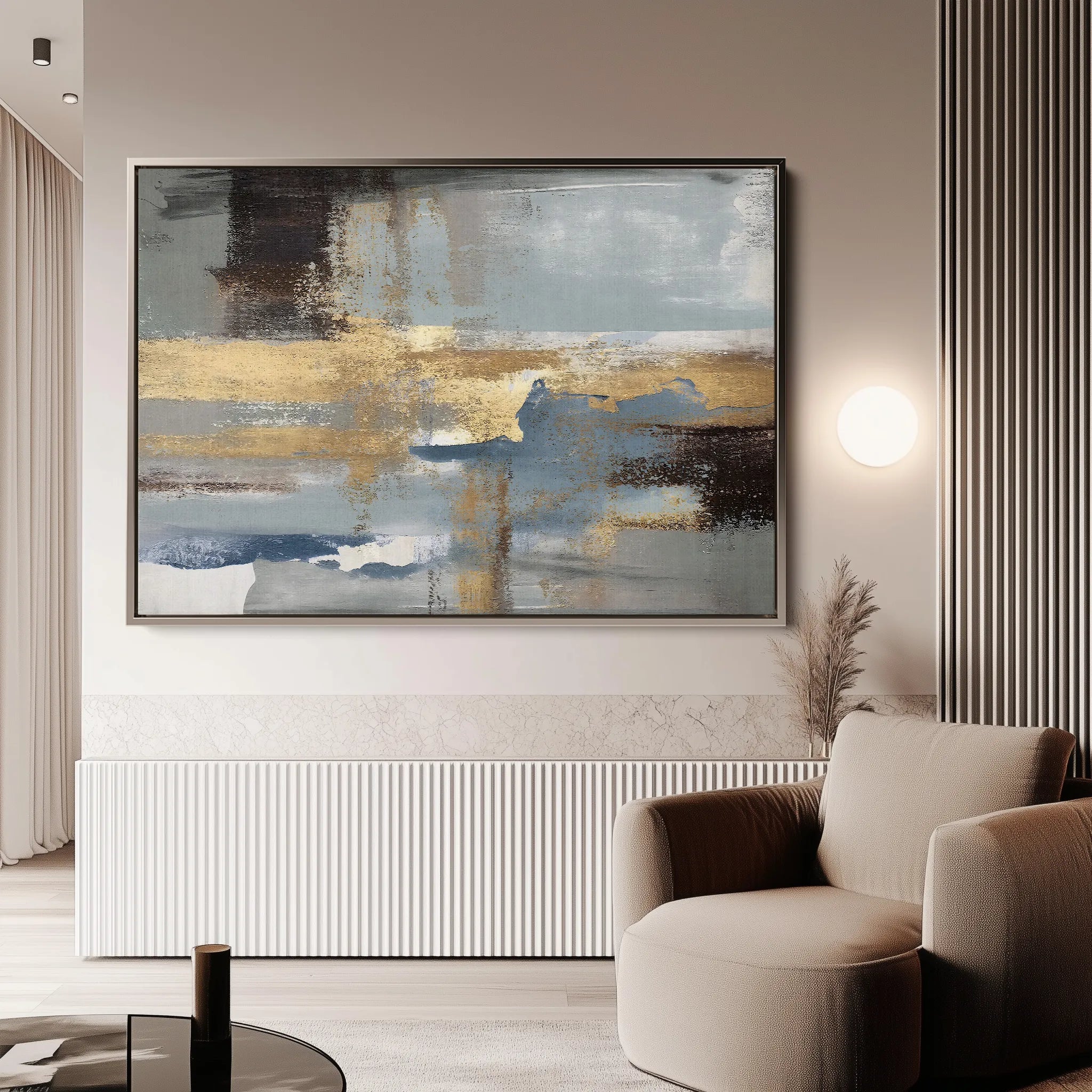 Abstract 072 Canvas Art 60 x 40 cm / Black