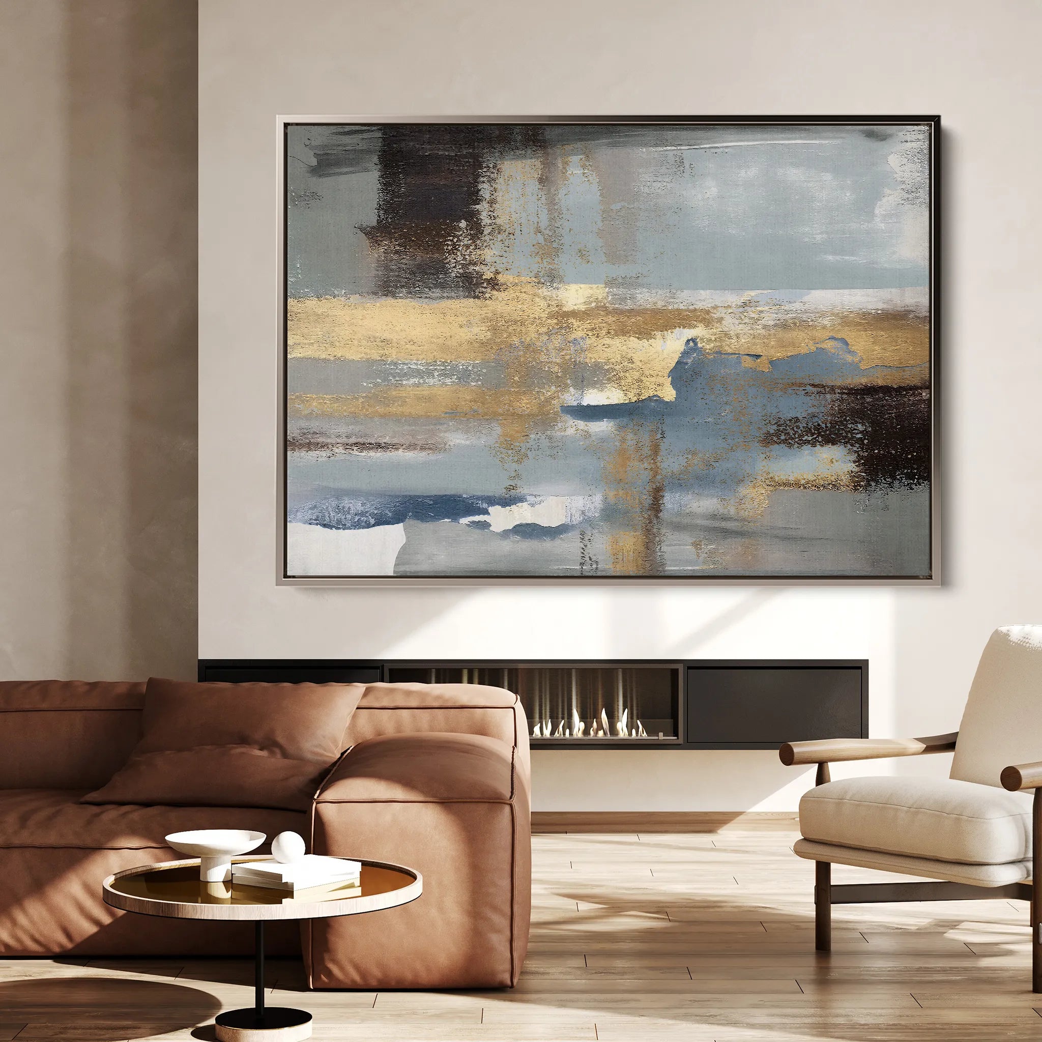 Abstract 072 Canvas Art 60 x 40 cm / Black