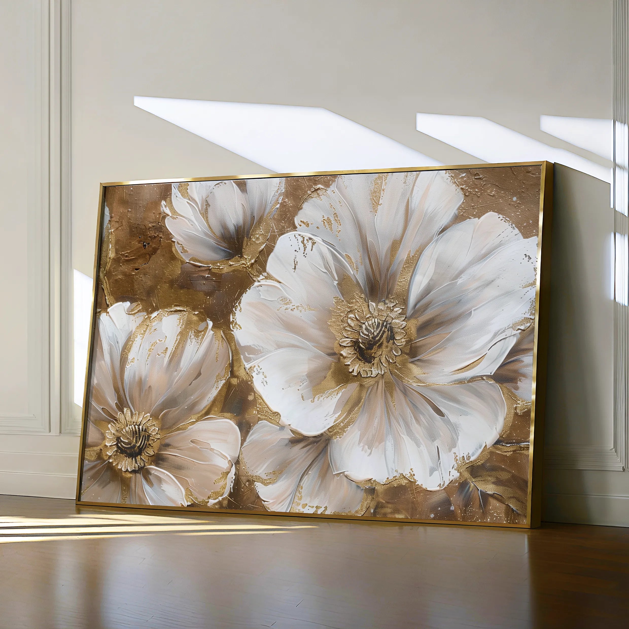 Floral 072 Canvas Art 60 x 40 cm / Black