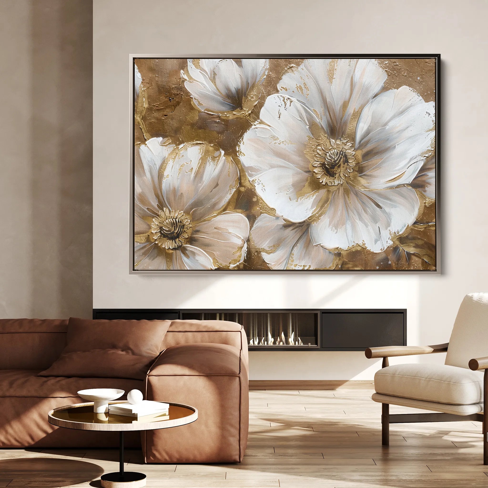 Floral 072 Canvas Art 60 x 40 cm / Black