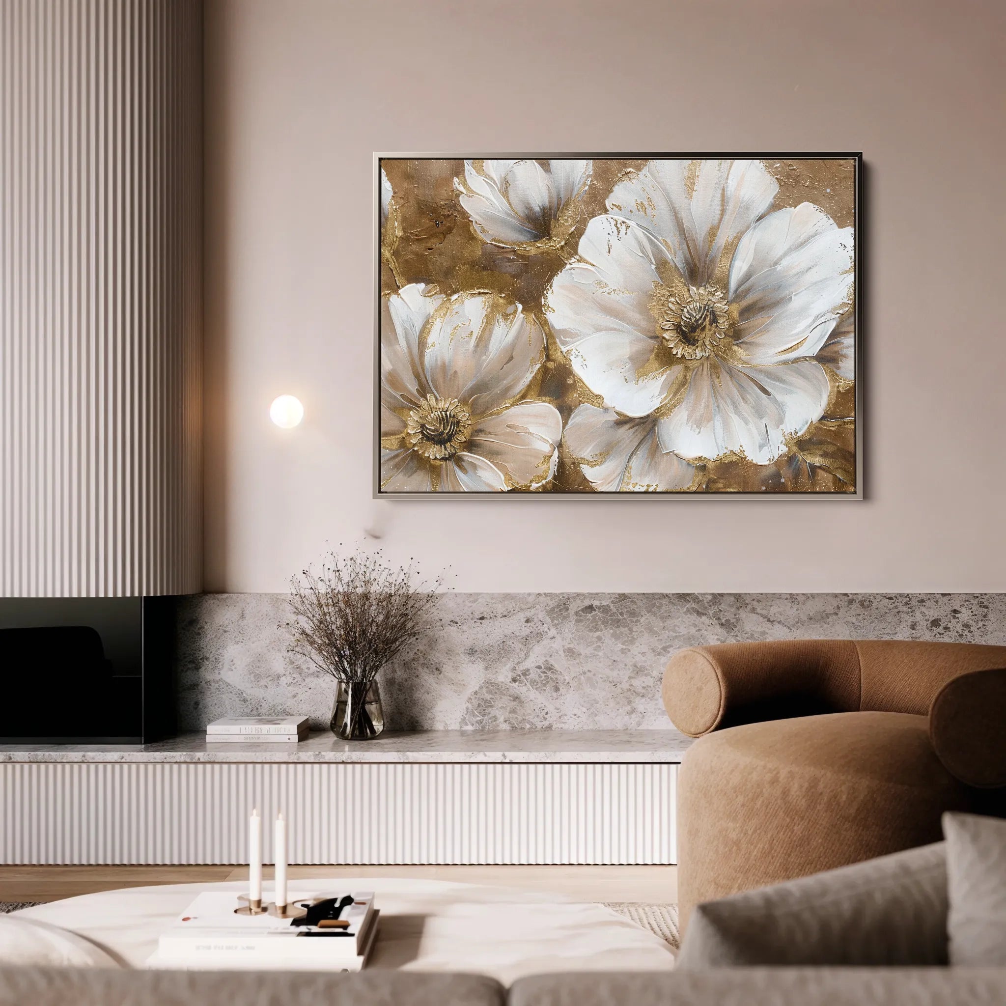 Floral 072 Canvas Art 60 x 40 cm / Black