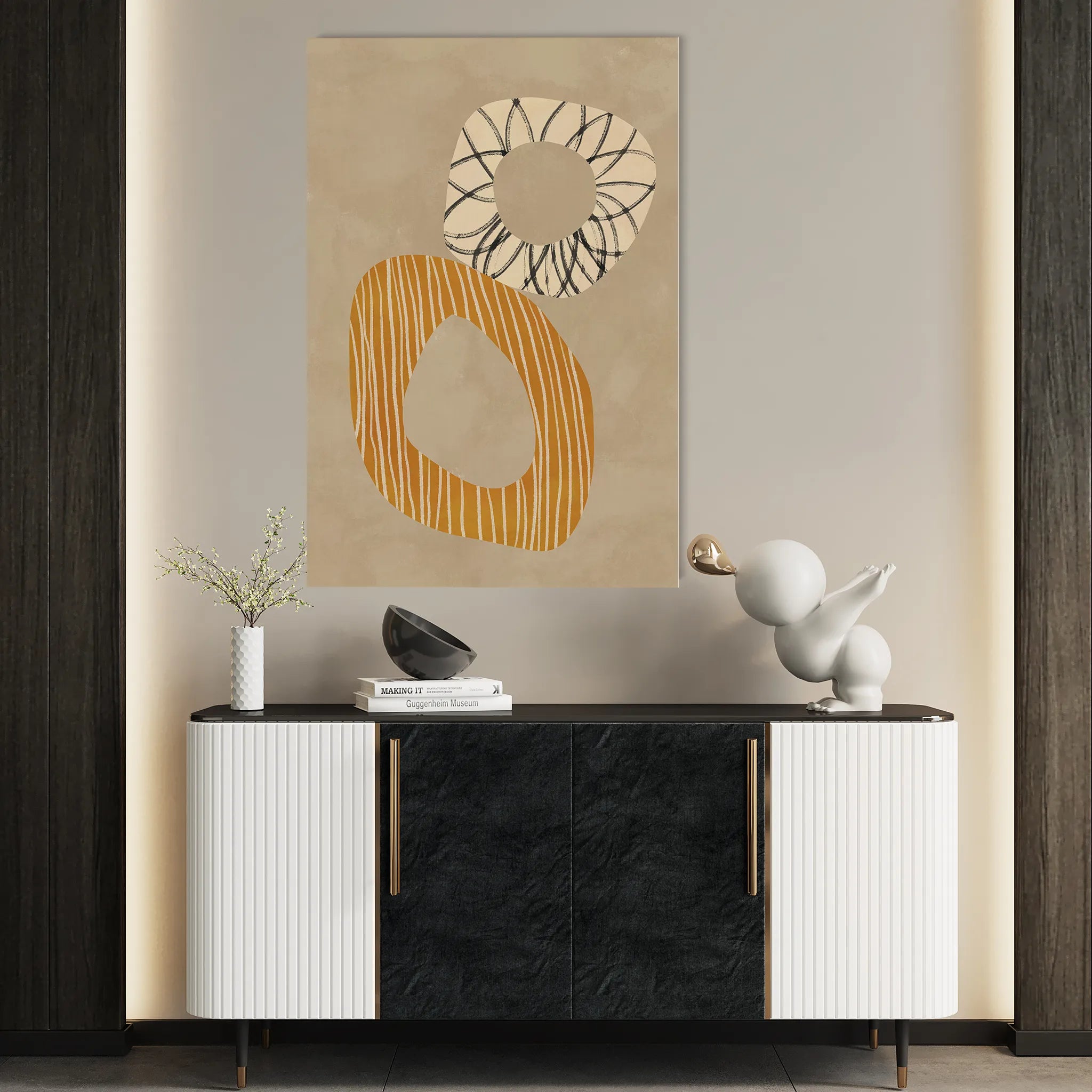 Boho 073 Canvas Art 60 x 40 cm / Black