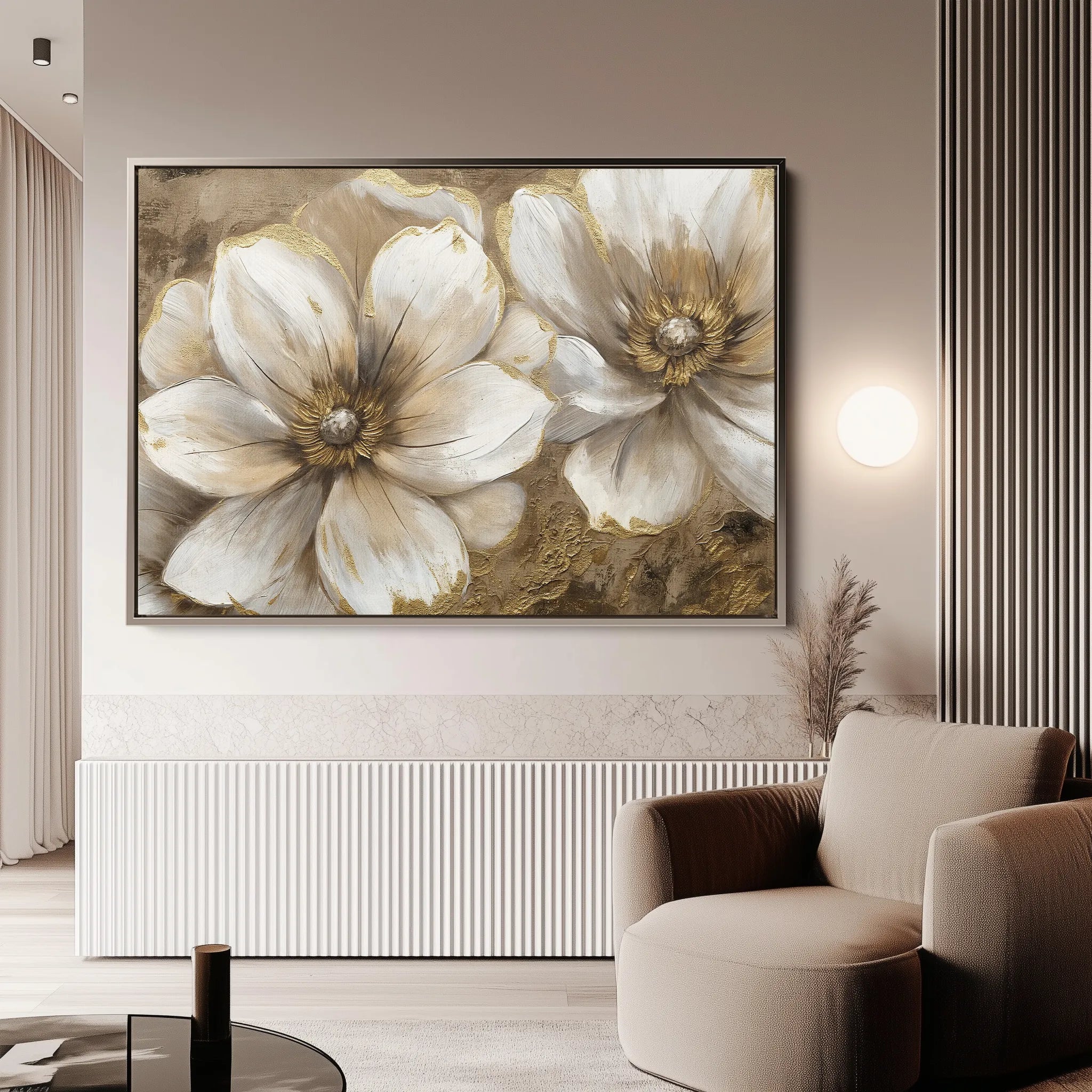 Floral 073 Canvas Art 60 x 40 cm / Black