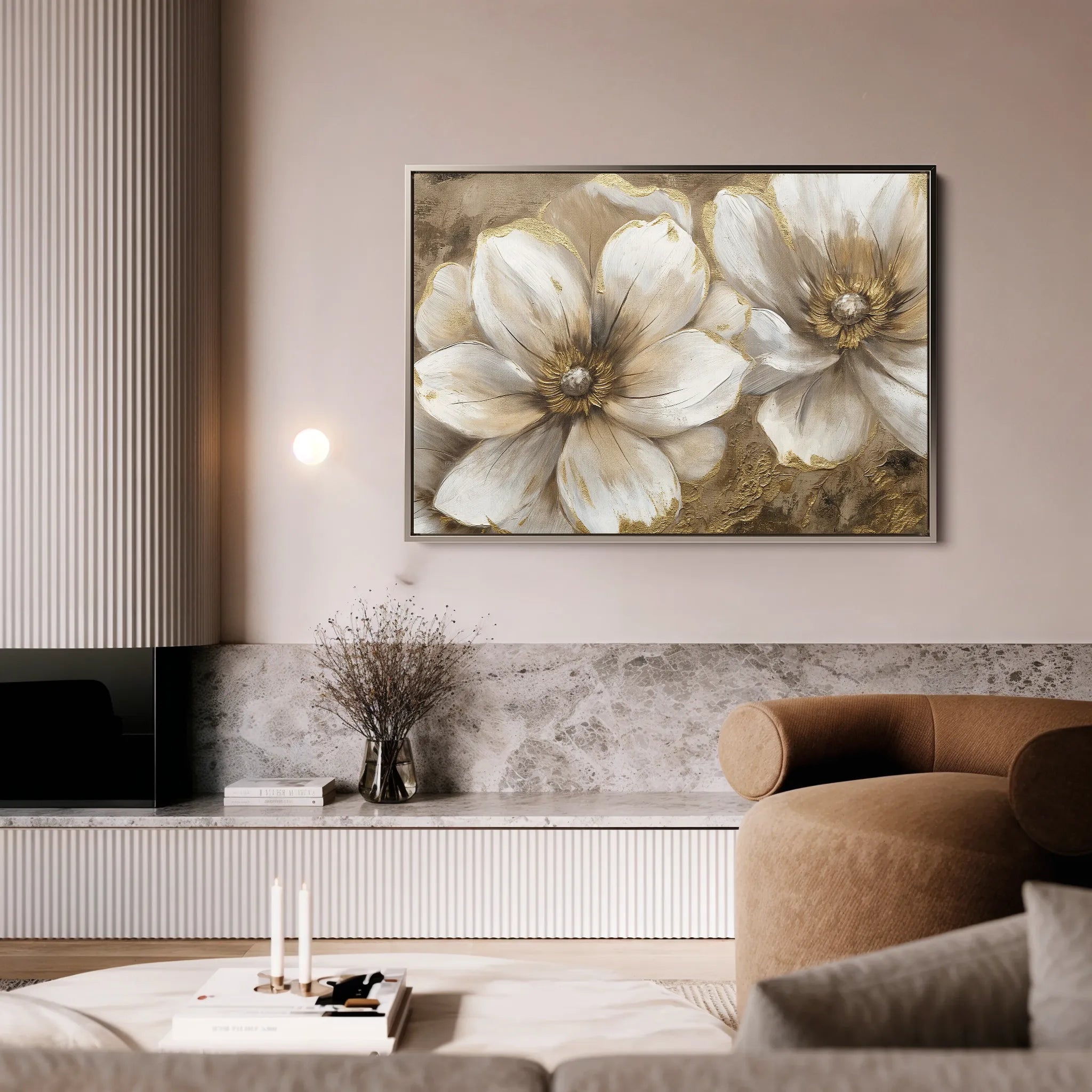 Floral 073 Canvas Art 60 x 40 cm / Black