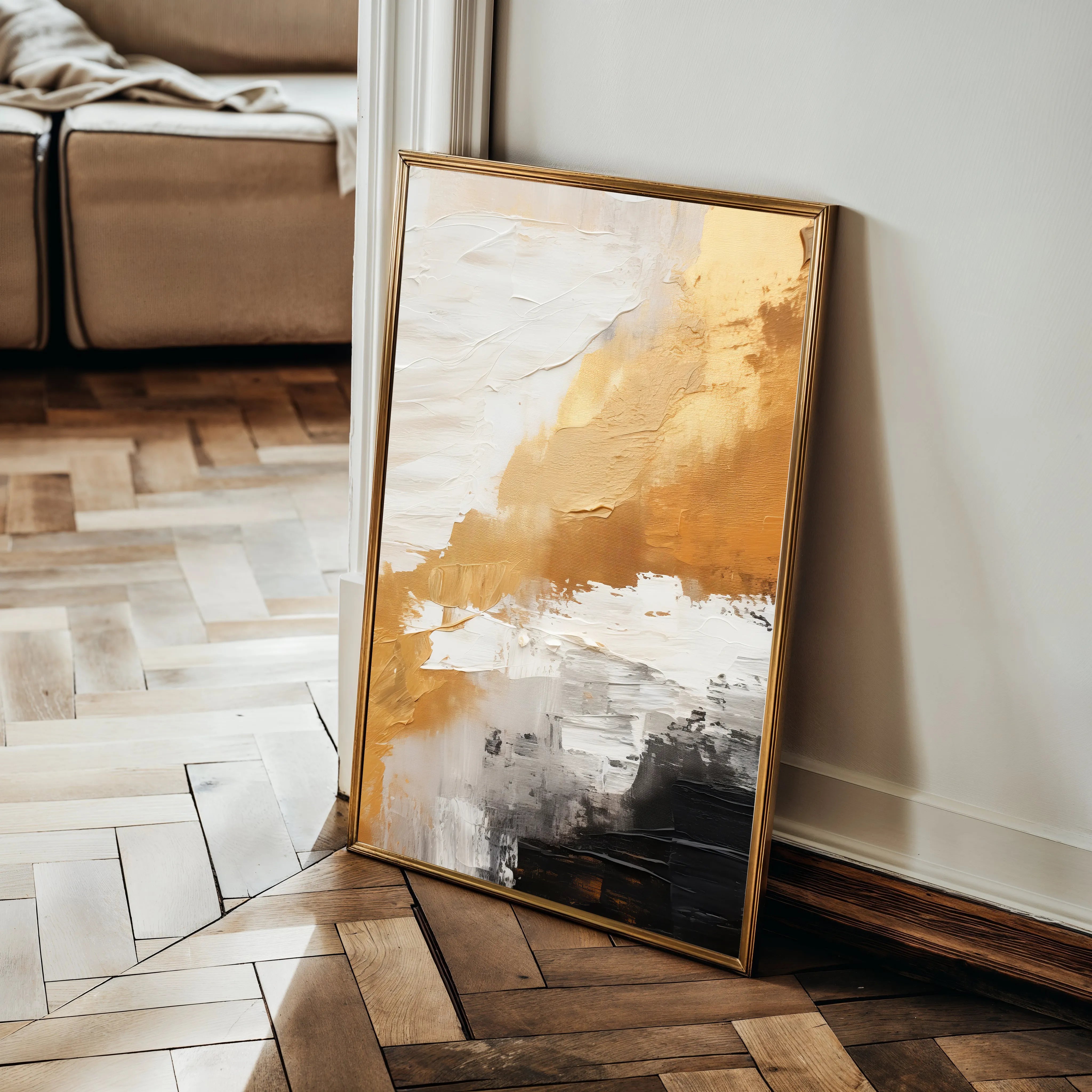 Abstract 074 Canvas Art 60 x 40 cm / Black