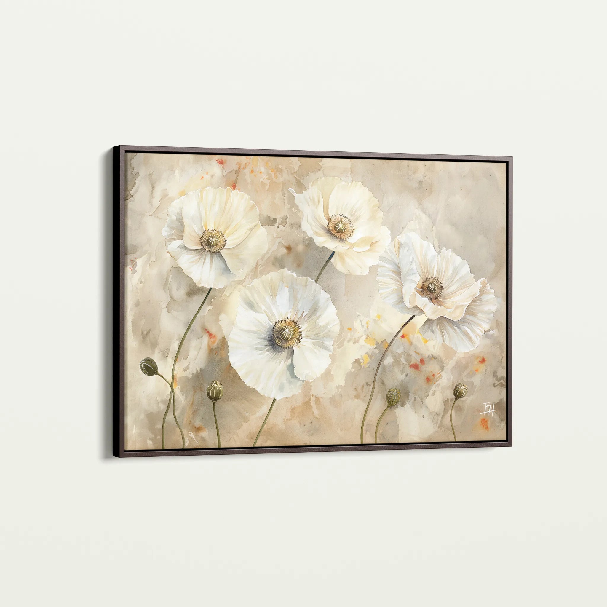 Floral 074 Canvas Art 60 x 40 cm / Black