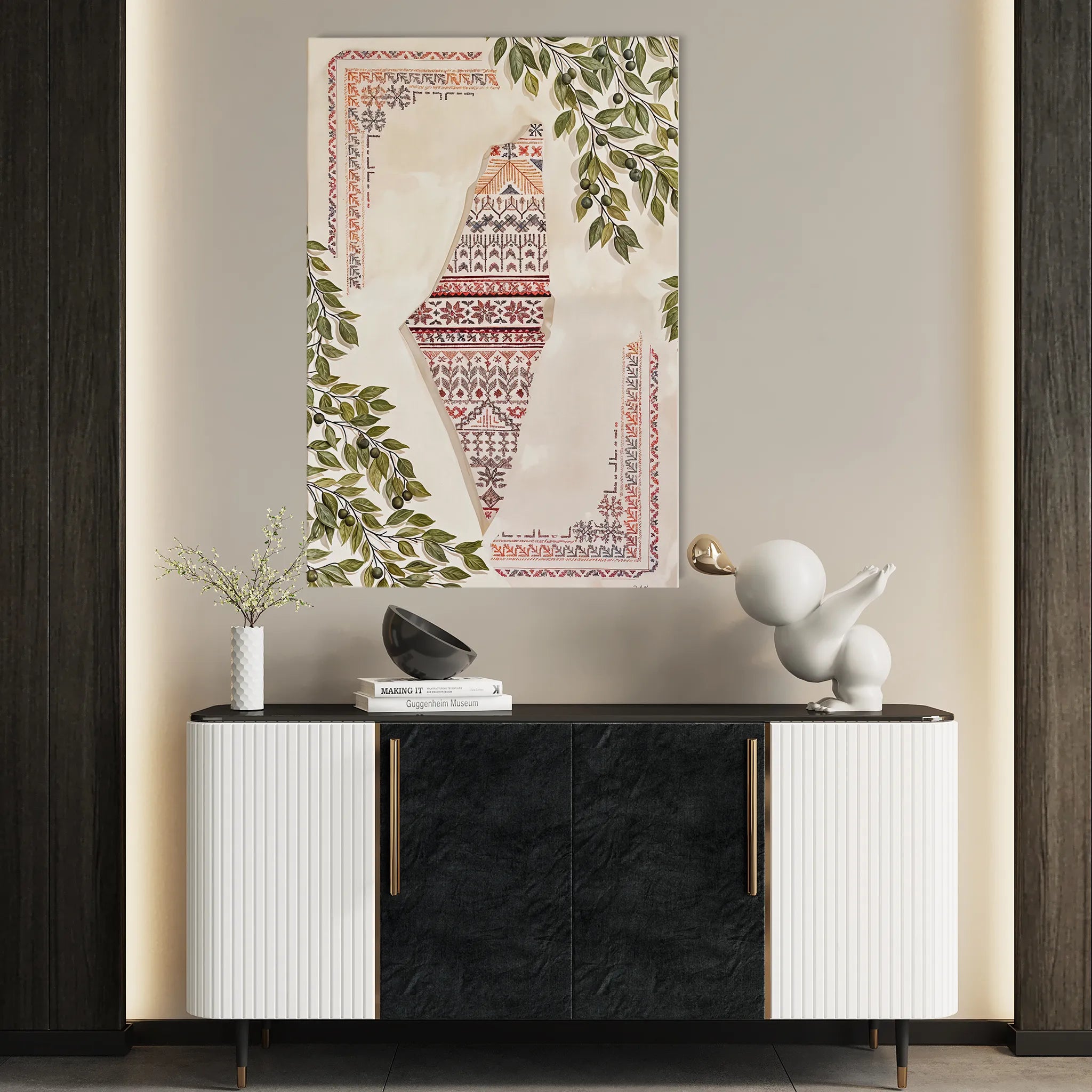 Palestine 074 Canvas Art 60 x 40 cm / Black