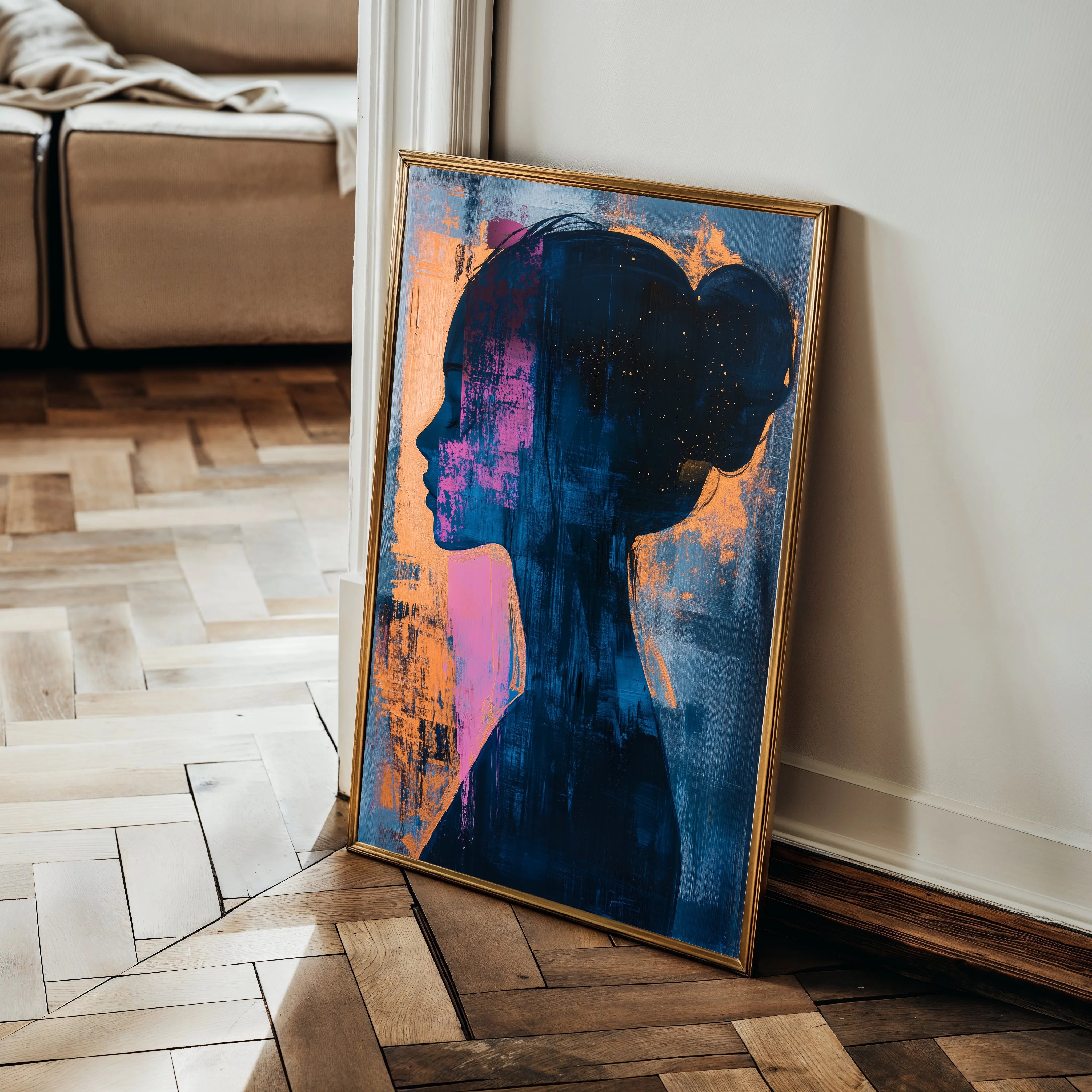Portrait 074 Canvas Art 60 x 40 cm / Black