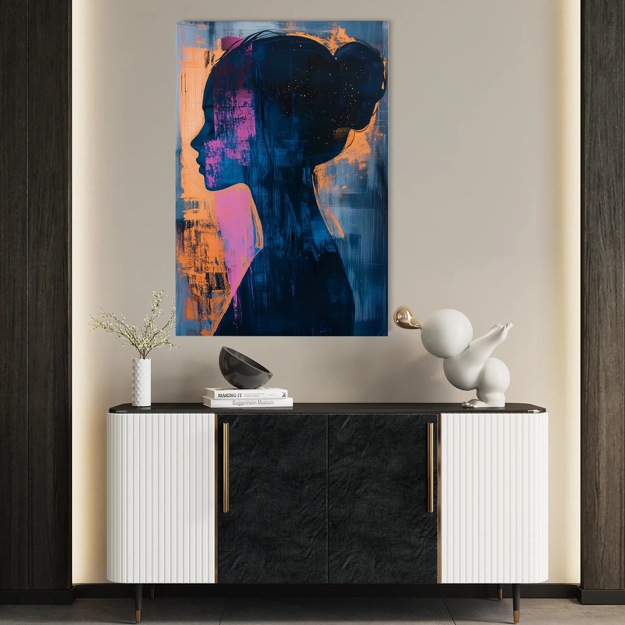 Portrait 074 Canvas Art 60 x 40 cm / Black