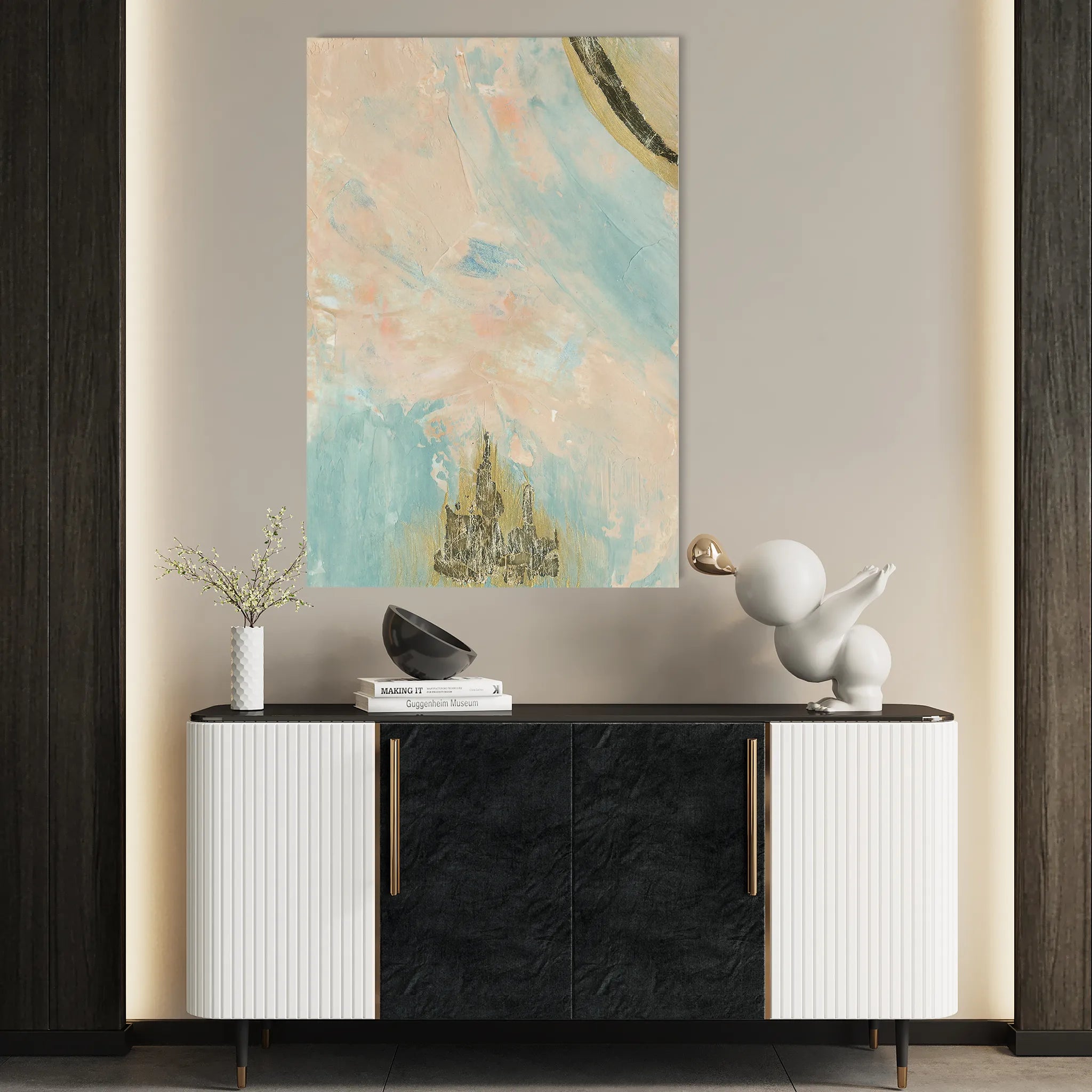 Abstract 075 Canvas Art 60 x 40 cm / Black