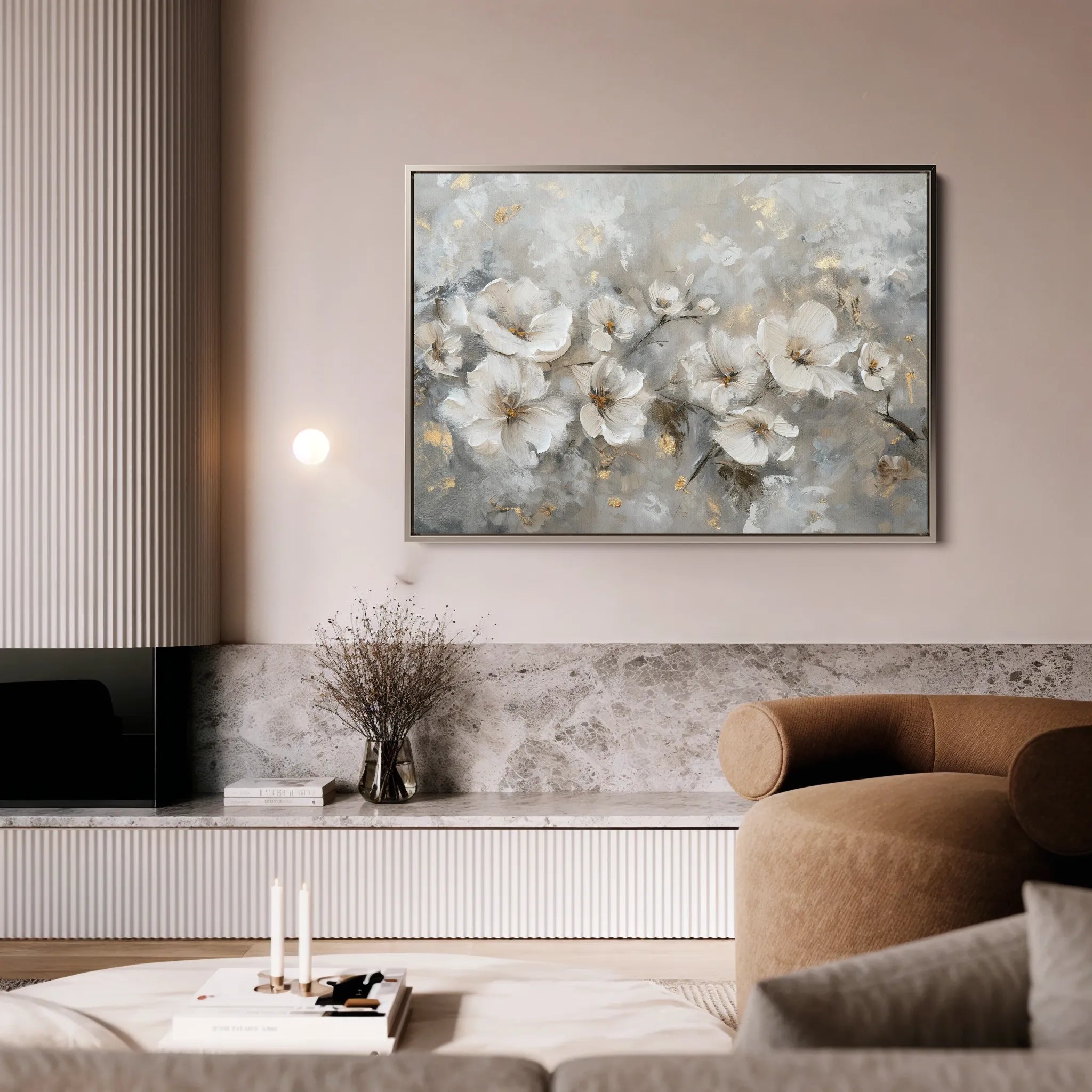 Floral 075 Canvas Art 60 x 40 cm / Black