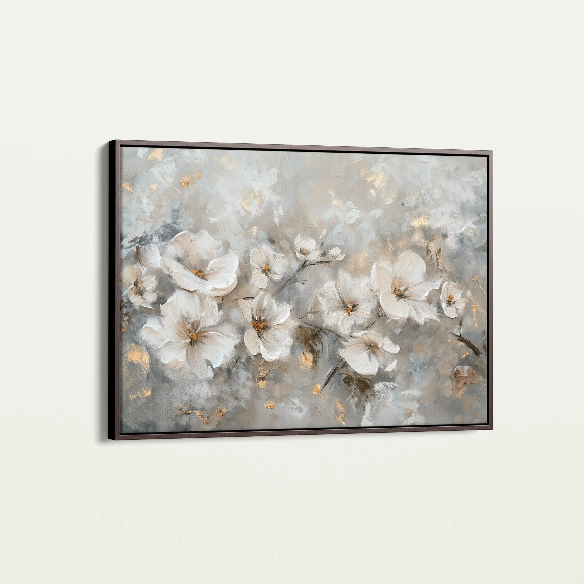 Floral 075 Canvas Art 60 x 40 cm / Black