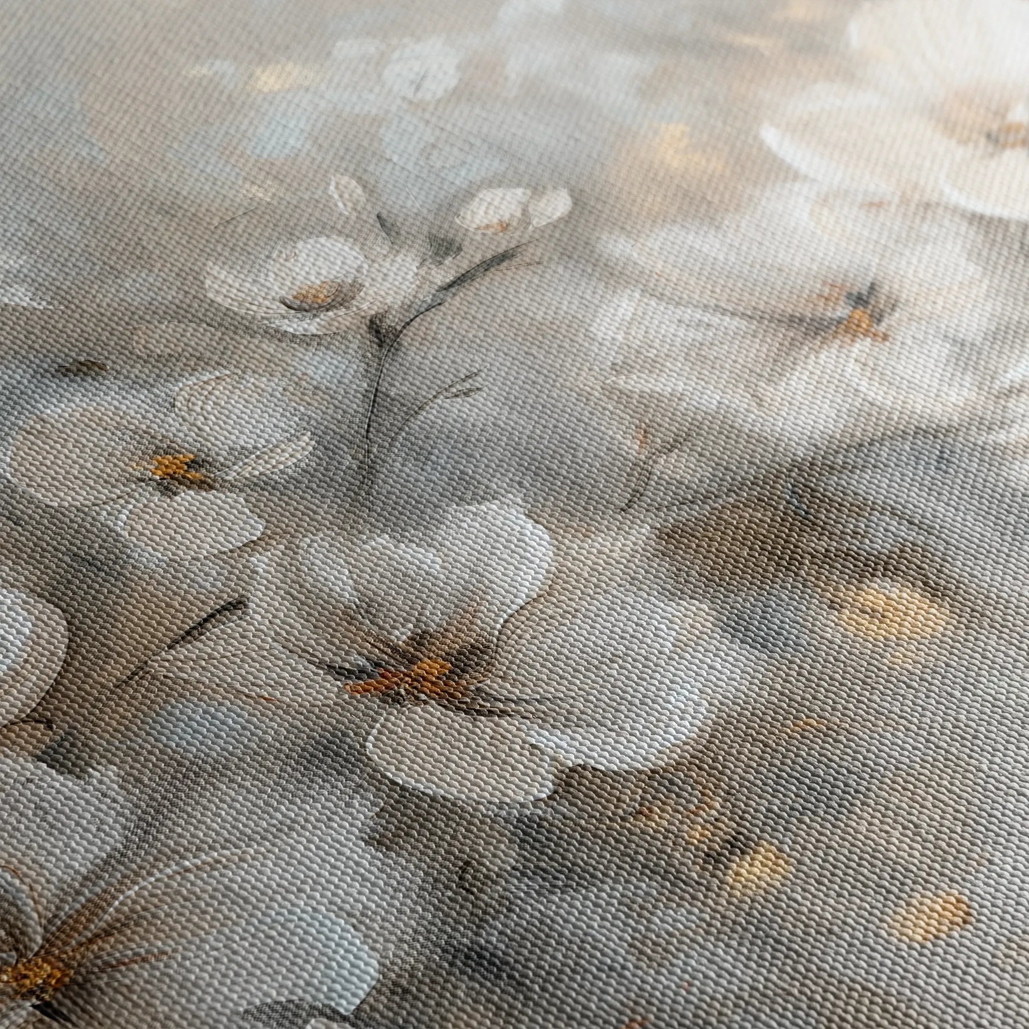 Floral 075 Canvas Art 60 x 40 cm / Black