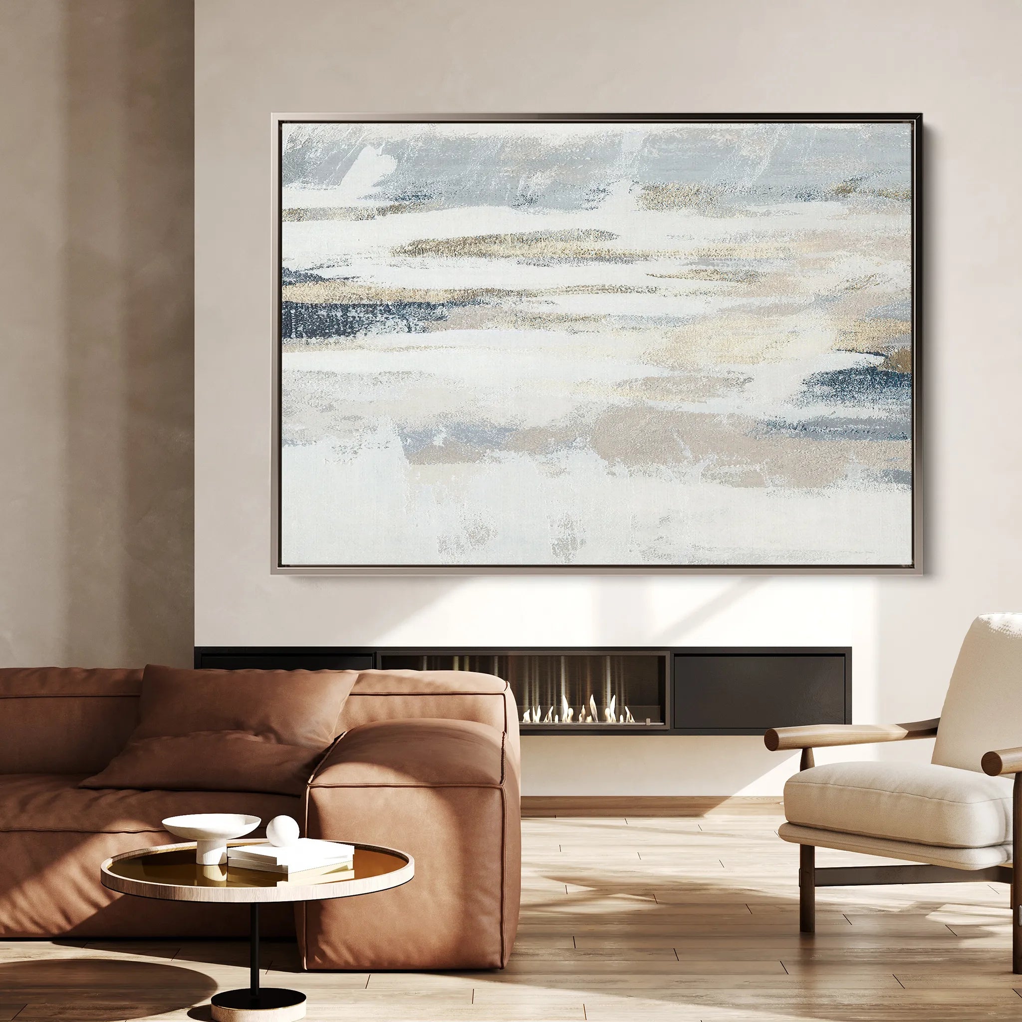 Abstract 076 Canvas Art 60 x 40 cm / Black