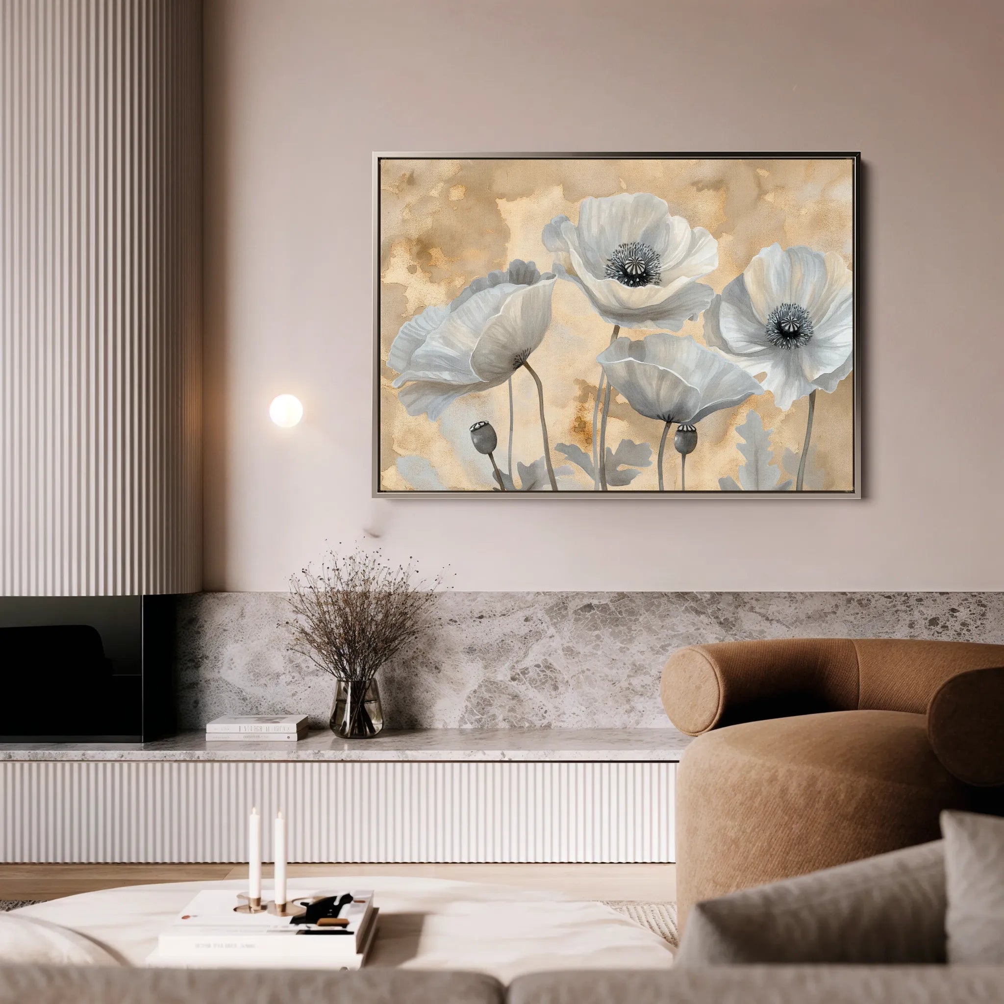 Floral 076 Canvas Art 60 x 40 cm / Black