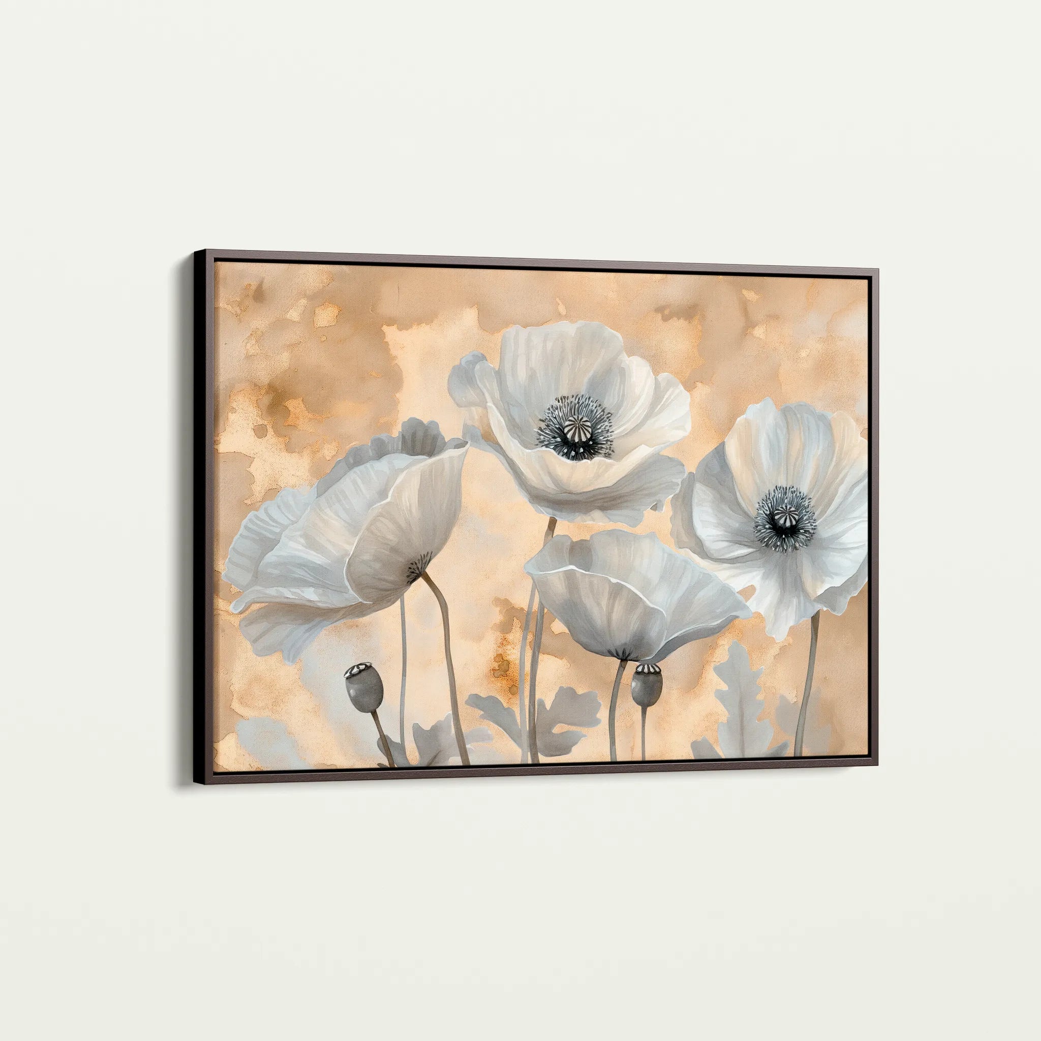 Floral 076 Canvas Art 60 x 40 cm / Black