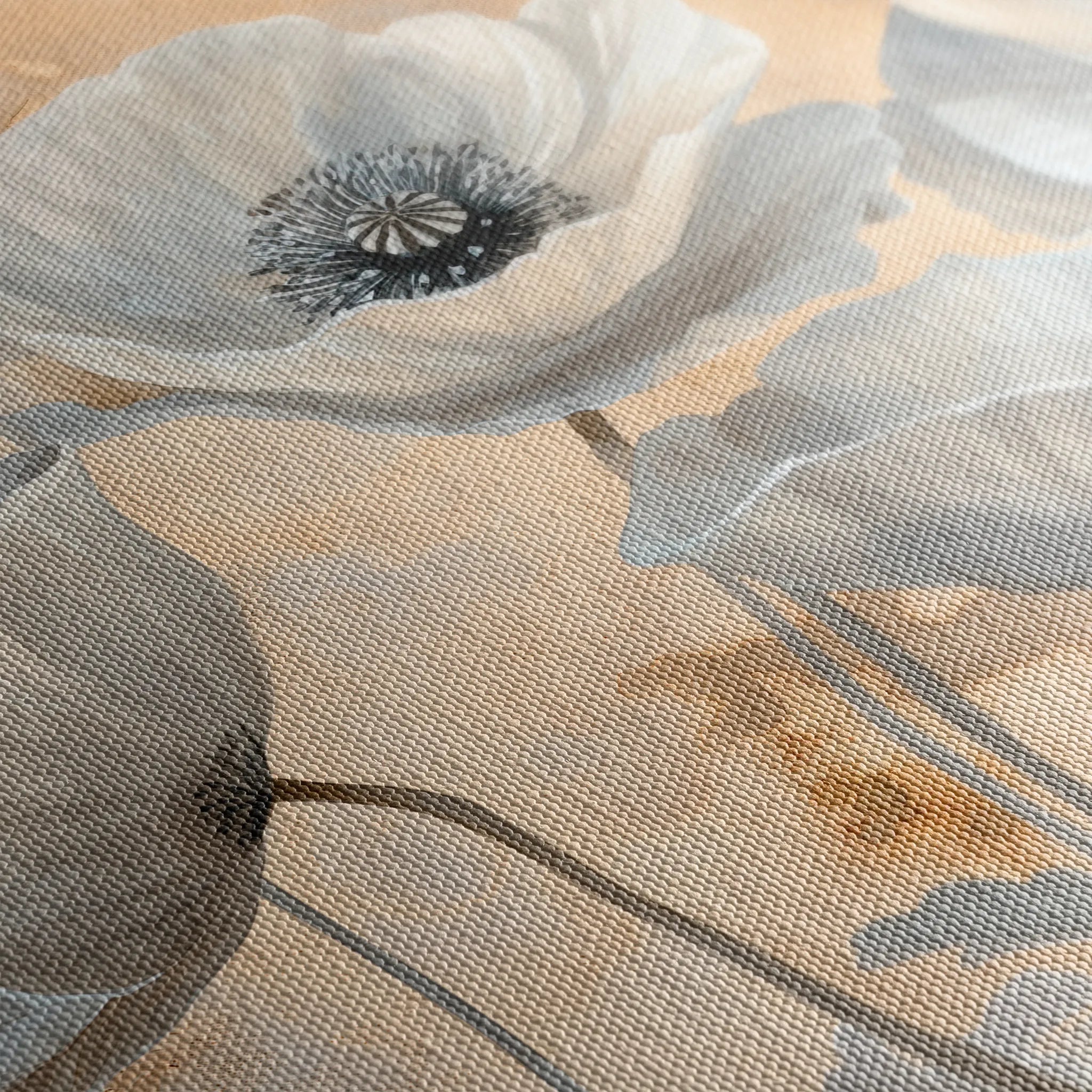 Floral 076 Canvas Art 60 x 40 cm / Black